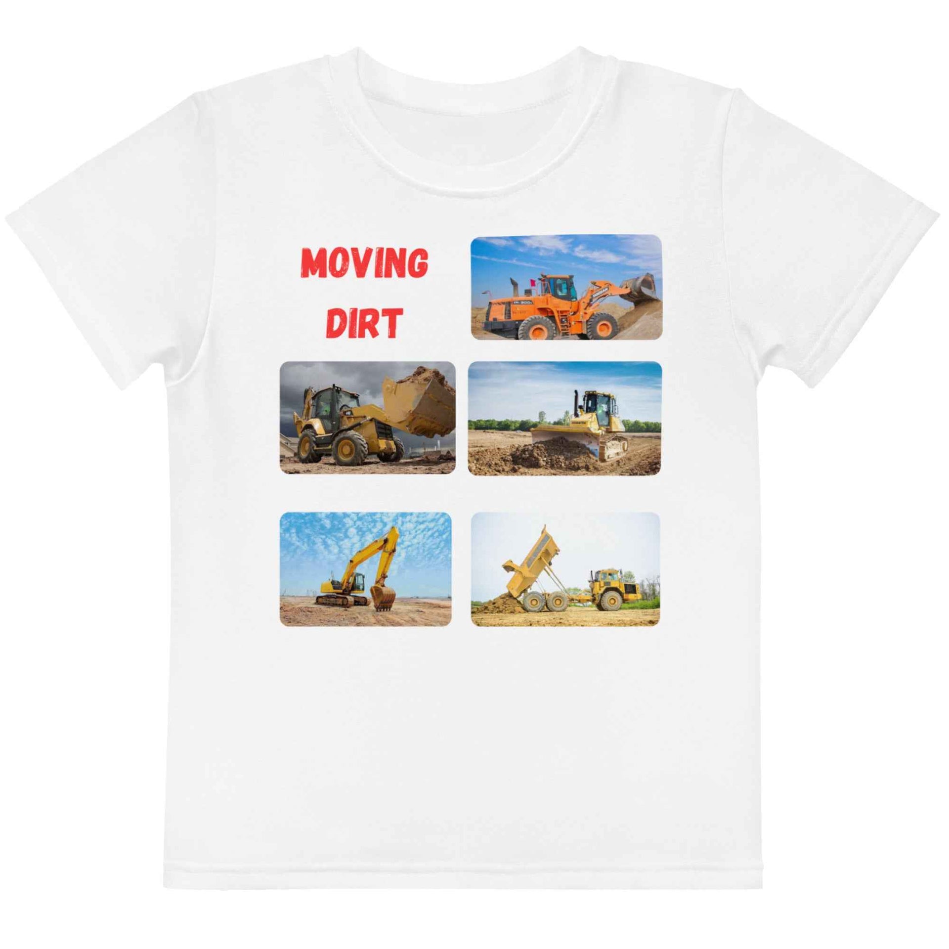 Moving Dirt Kids Cotton T-Shirt Construction Theme - Greg's AZ Store