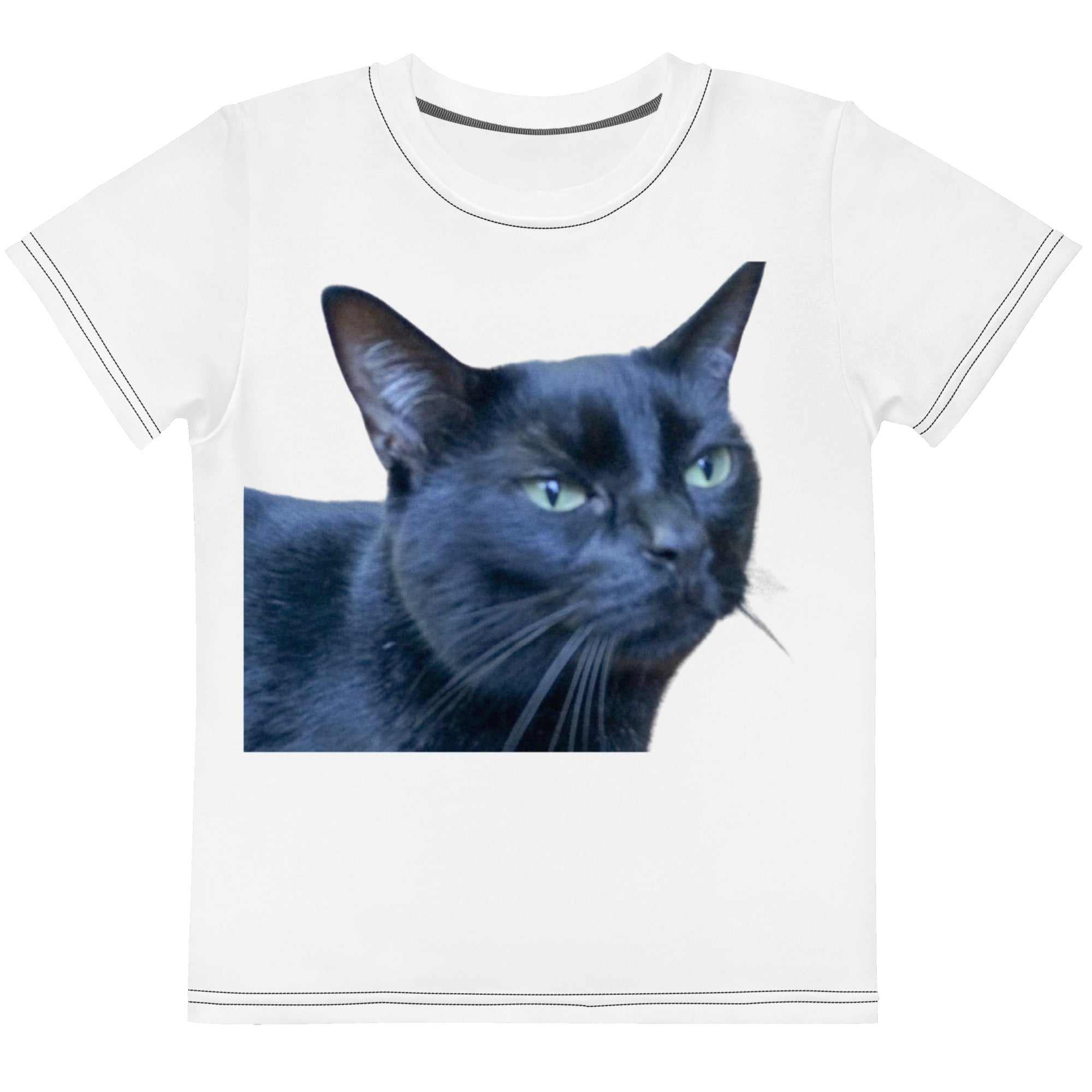 Black Cat Kids T-Shirt - Adorable Crew Neck Tee for Young Cat Lovers - Greg's AZ Store