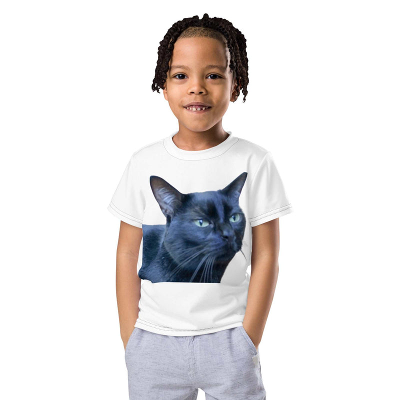 Black Cat Kids T-Shirt - Adorable Crew Neck Tee for Young Cat Lovers - Greg's AZ Store