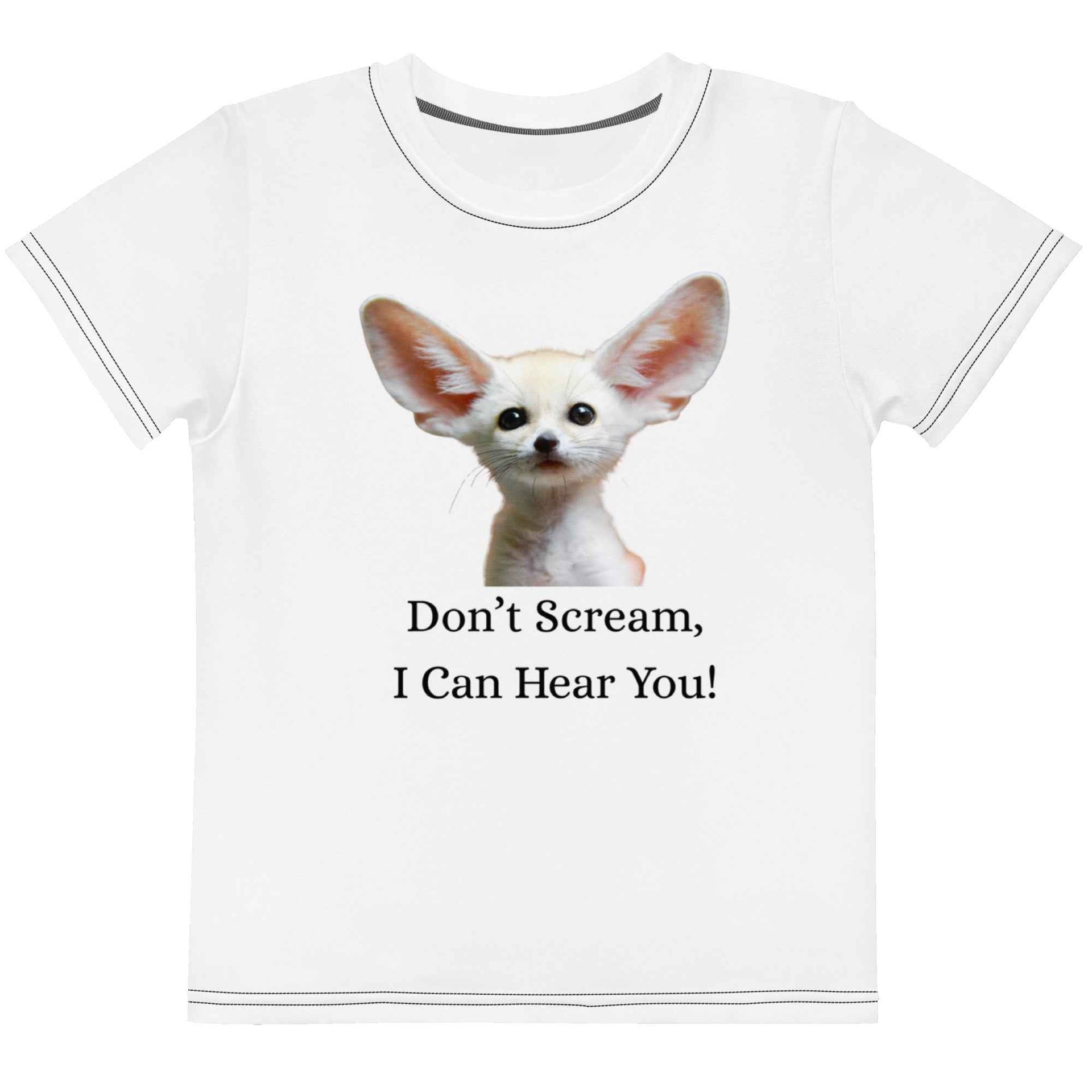 Don't Scream Kids T-Shirt - Fox with Large Ears Graphic for Children - Greg's AZ Store