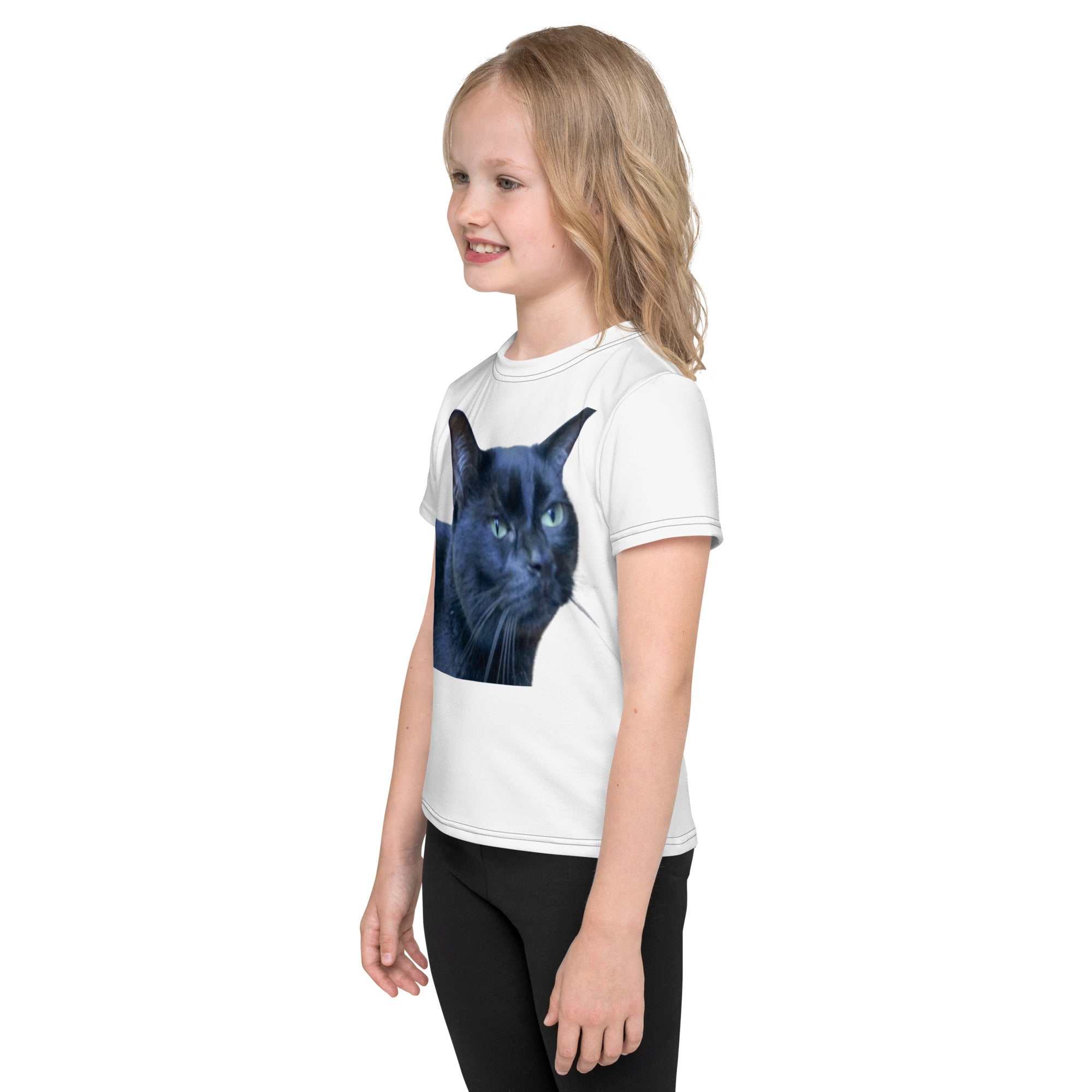 Black Cat Kids T-Shirt - Adorable Crew Neck Tee for Young Cat Lovers - Greg's AZ Store