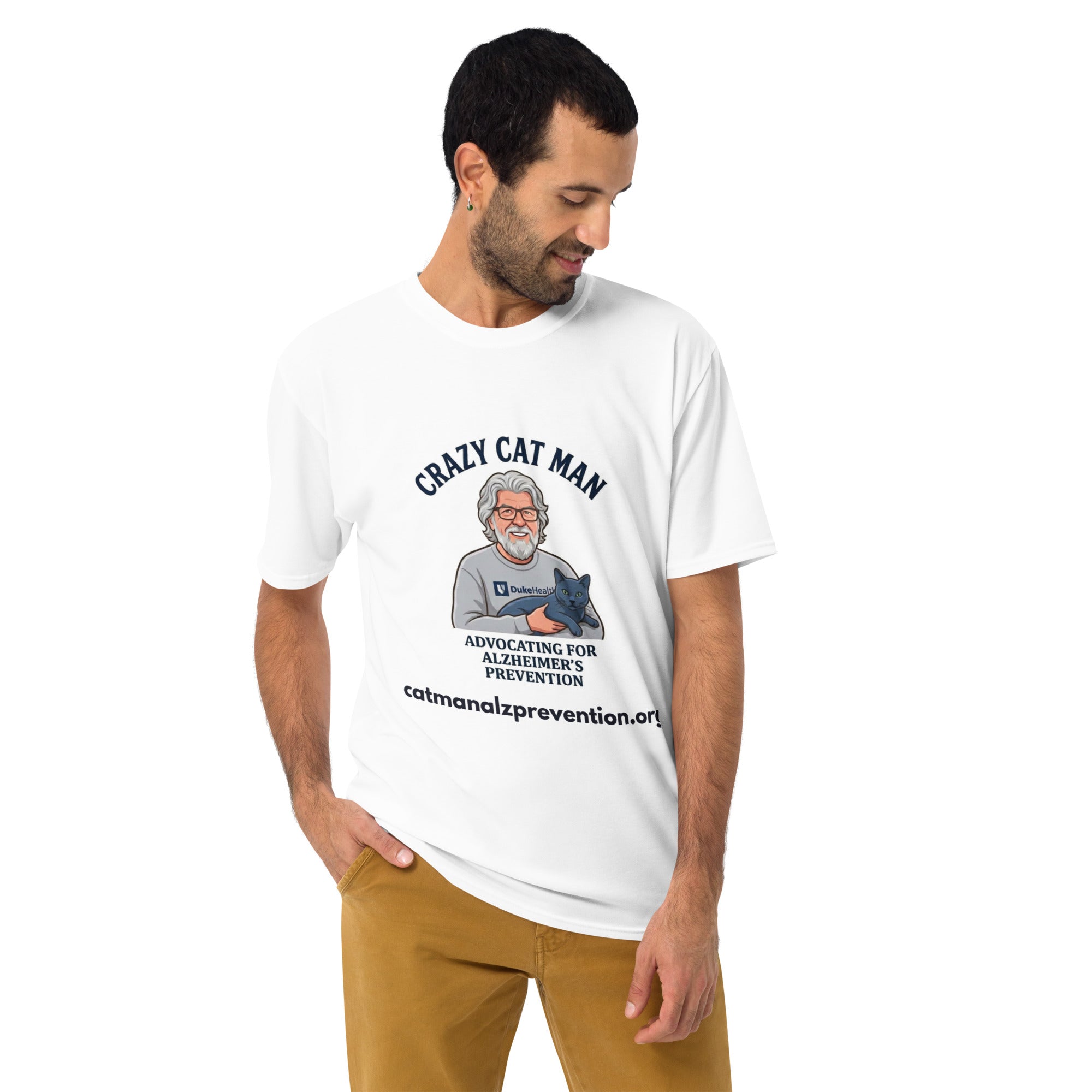Support Alzheimer's Prevention with The Cat Man Signature Men's Tee Shirt