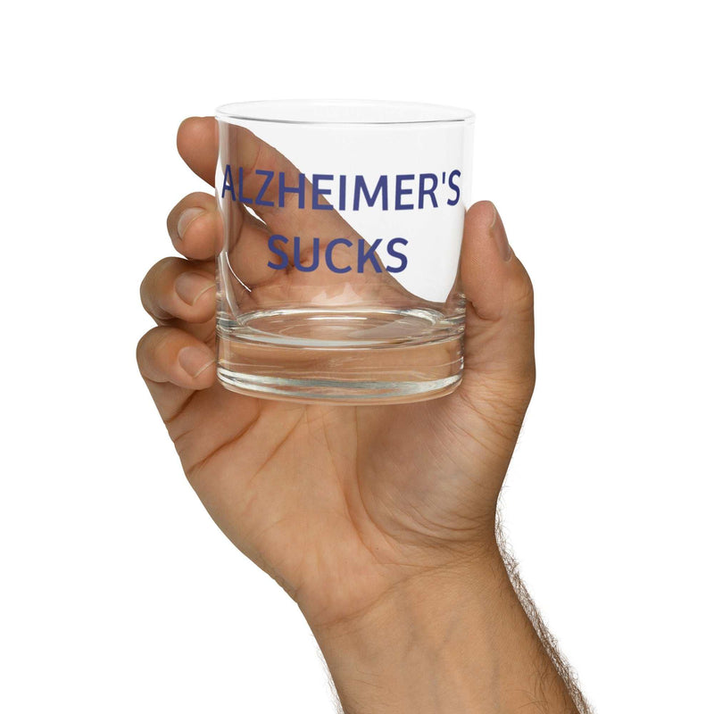 Alzheimer's Sucks Rocks Glass -