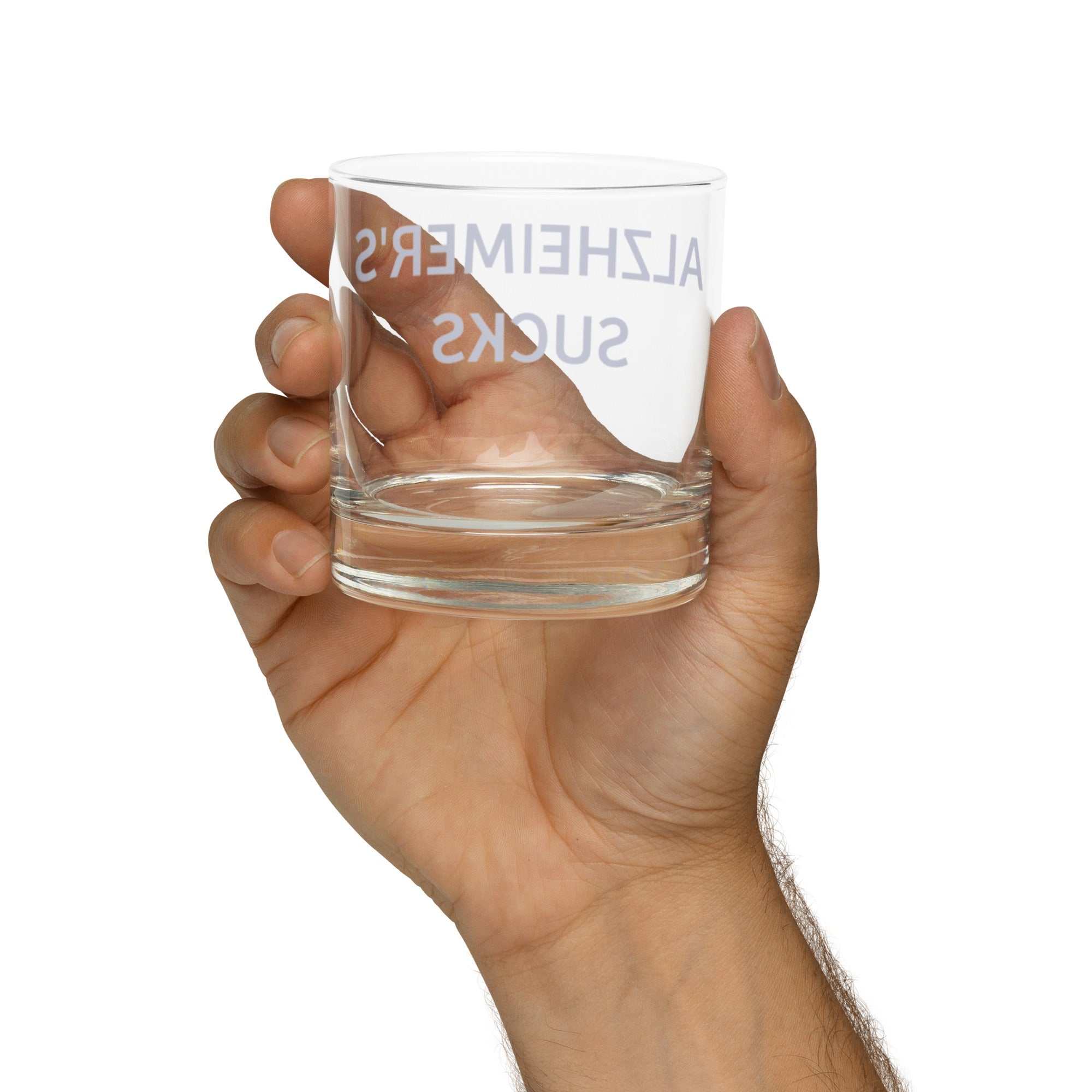 Alzheimer's Sucks Rocks Glass -