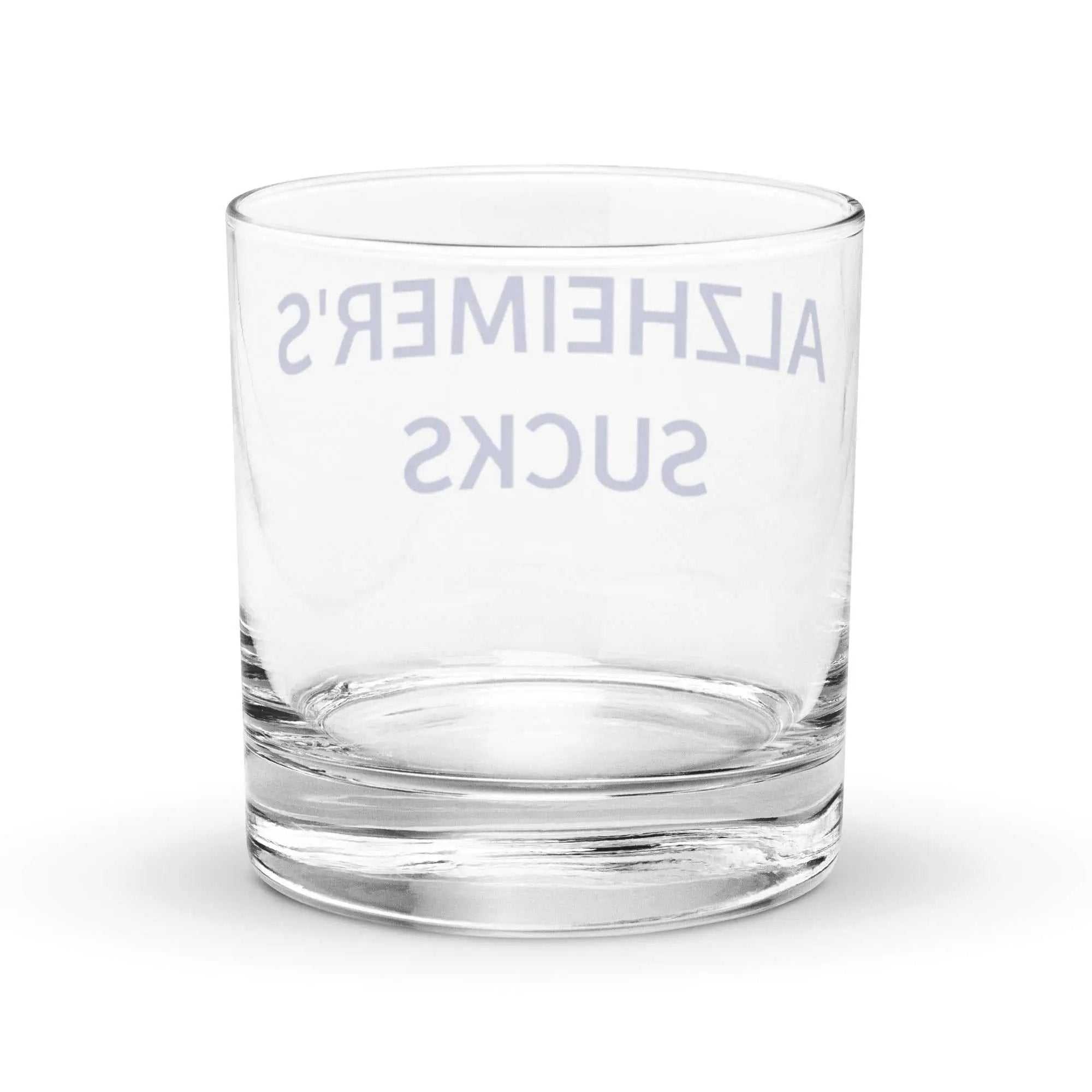 Alzheimer's Rocks Glass from Greg's AZ Store, a unique drinkware piece with a bold design for special occasions.