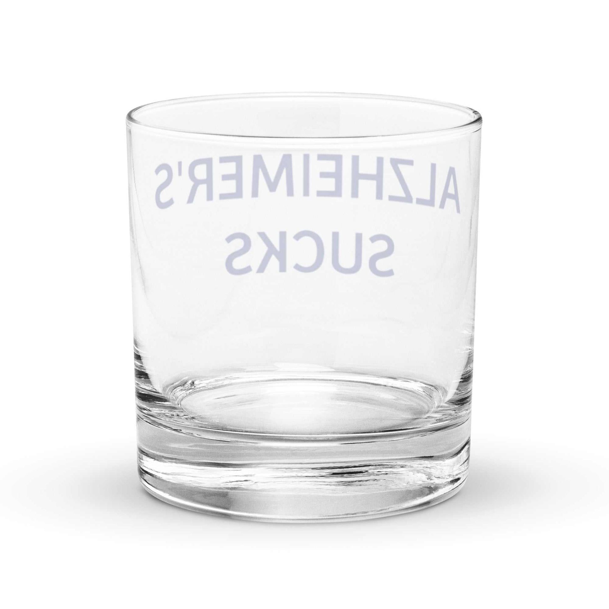 Alzheimer's Sucks Rocks Glass -