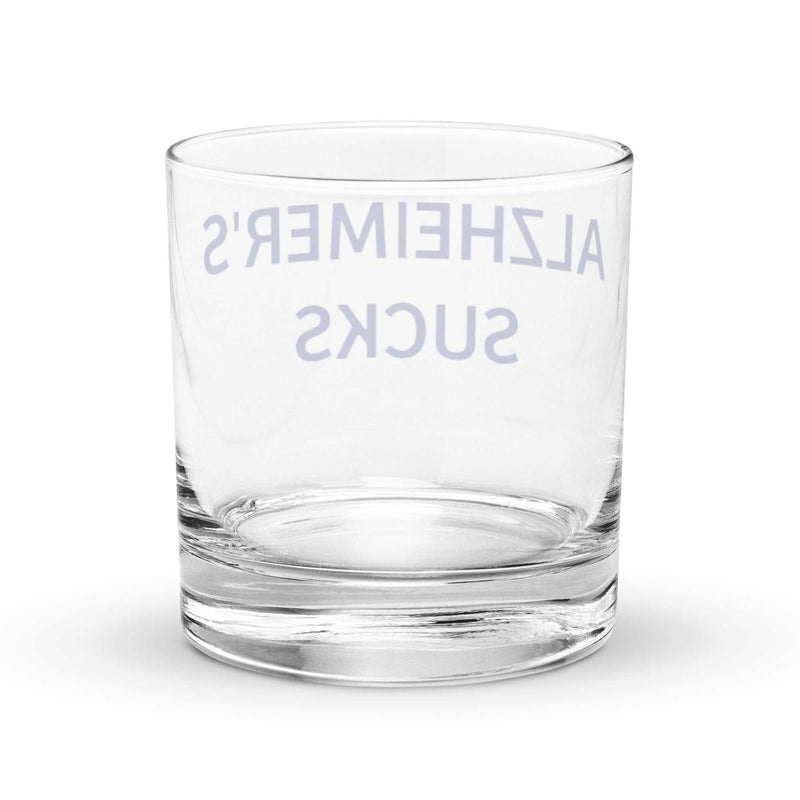 Alzheimer's Sucks Rocks Glass -
