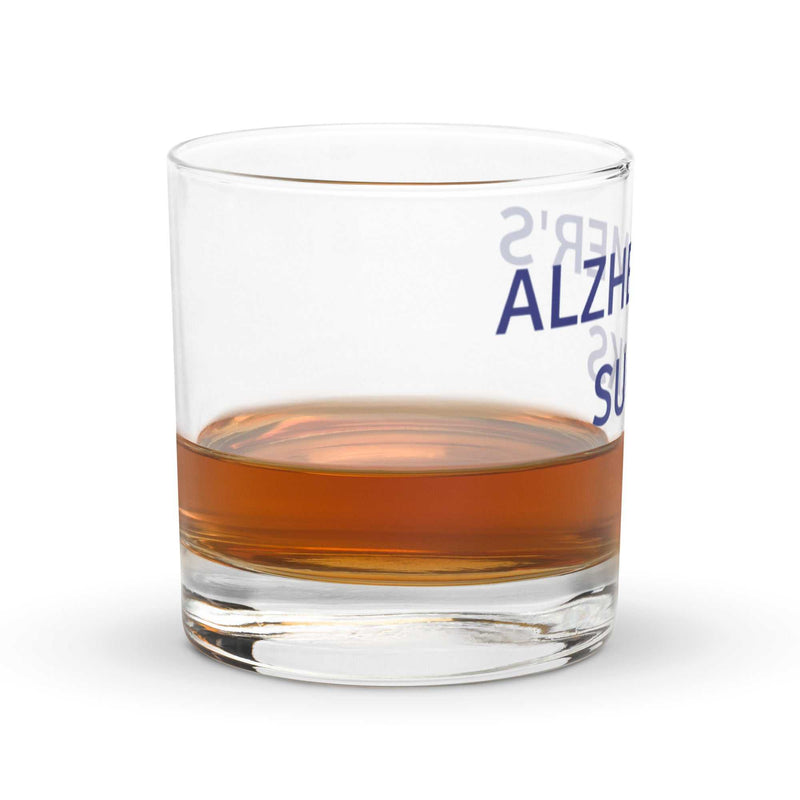 Alzheimer's Sucks Rocks Glass -