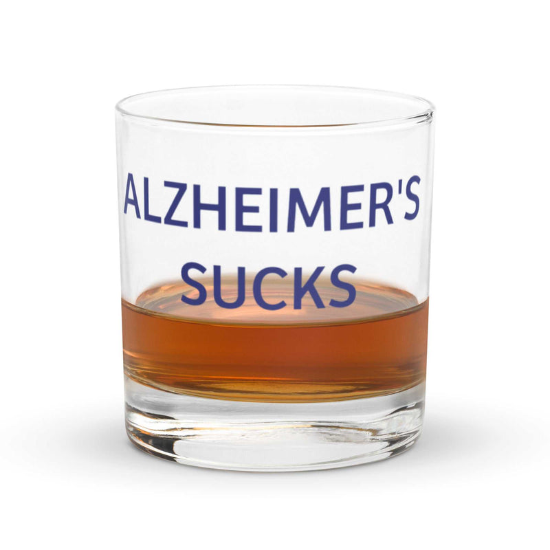 Alzheimer's Sucks Rocks Glass -