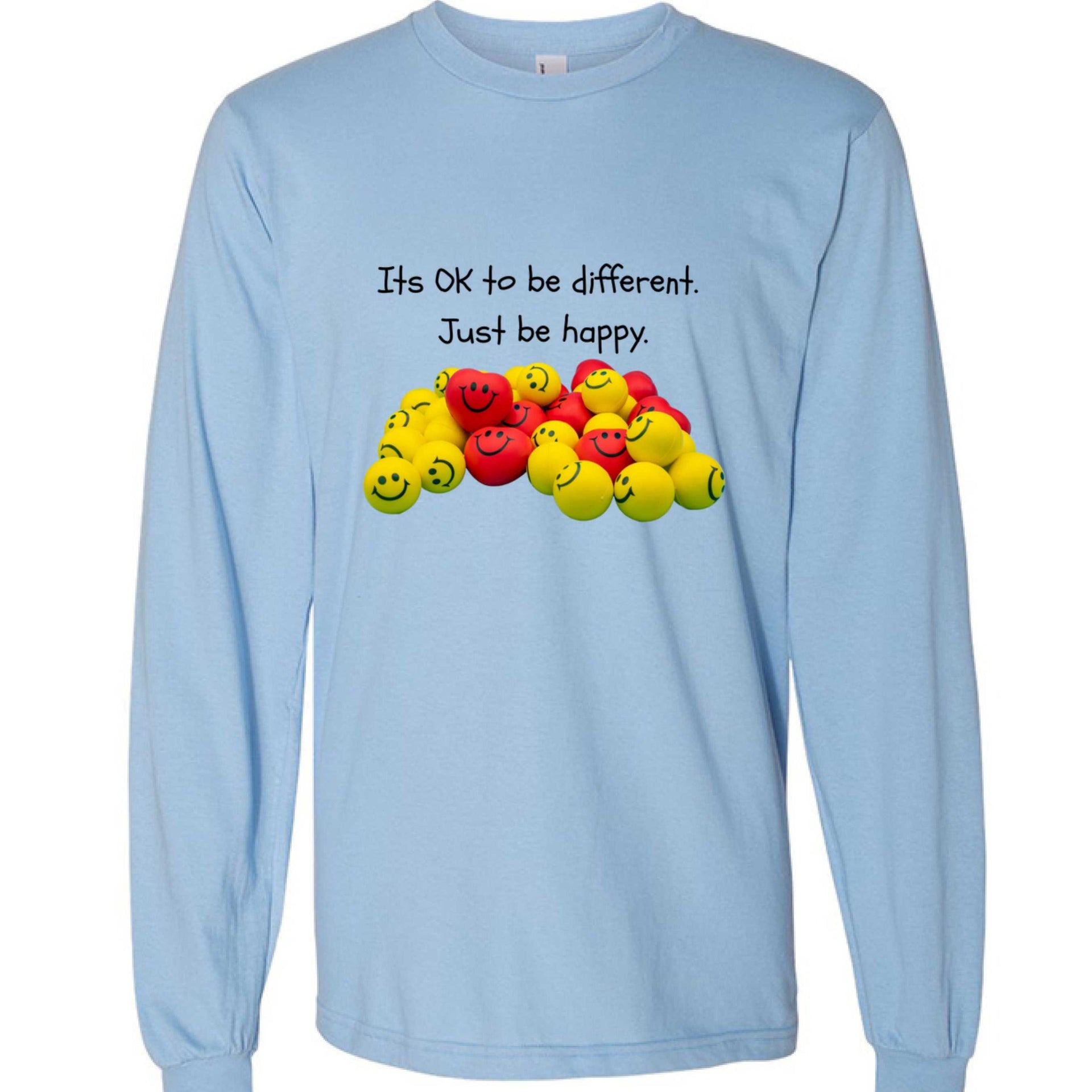 American Apparel Unisex Fine Jersey Long Sleeve T-Shirt - Just Be Happy Design - Greg's AZ Store