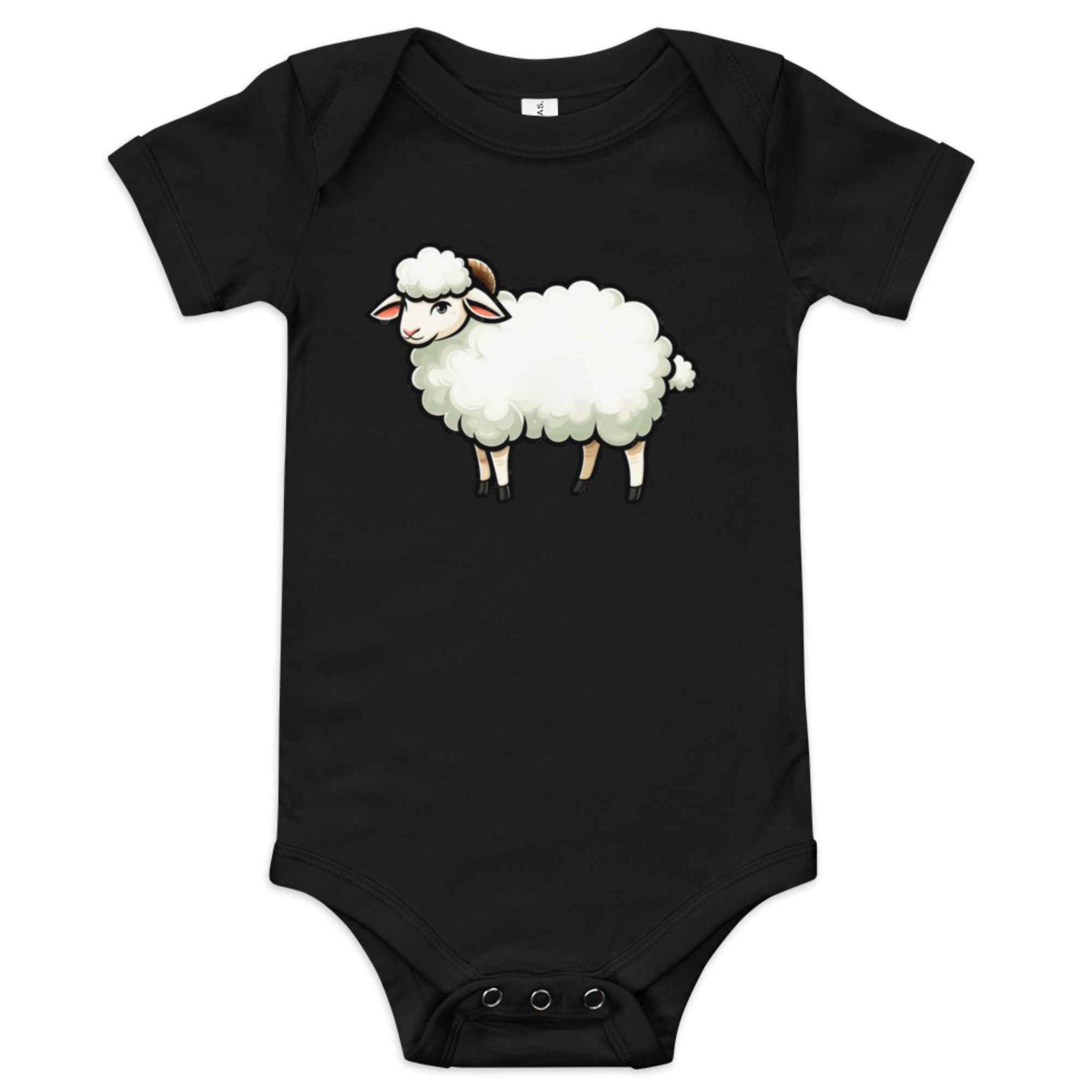 Baby Short Sleeve One Piece Sheep Illustration | Baby Onesie Sheep Illustration by Bella + Canvas - Greg's AZ Store