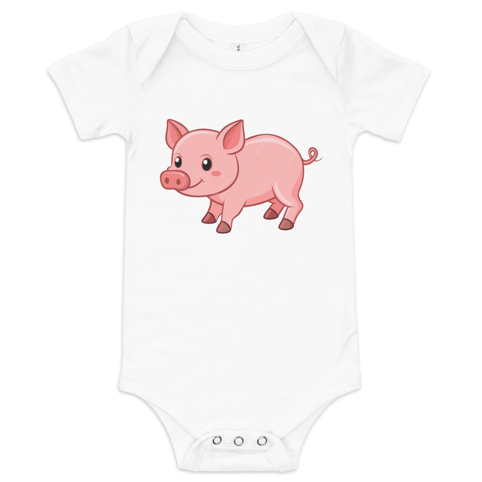 Baby One Piece Pig Illustration Short Sleeve | Bella + Canvas - Greg's AZ Store