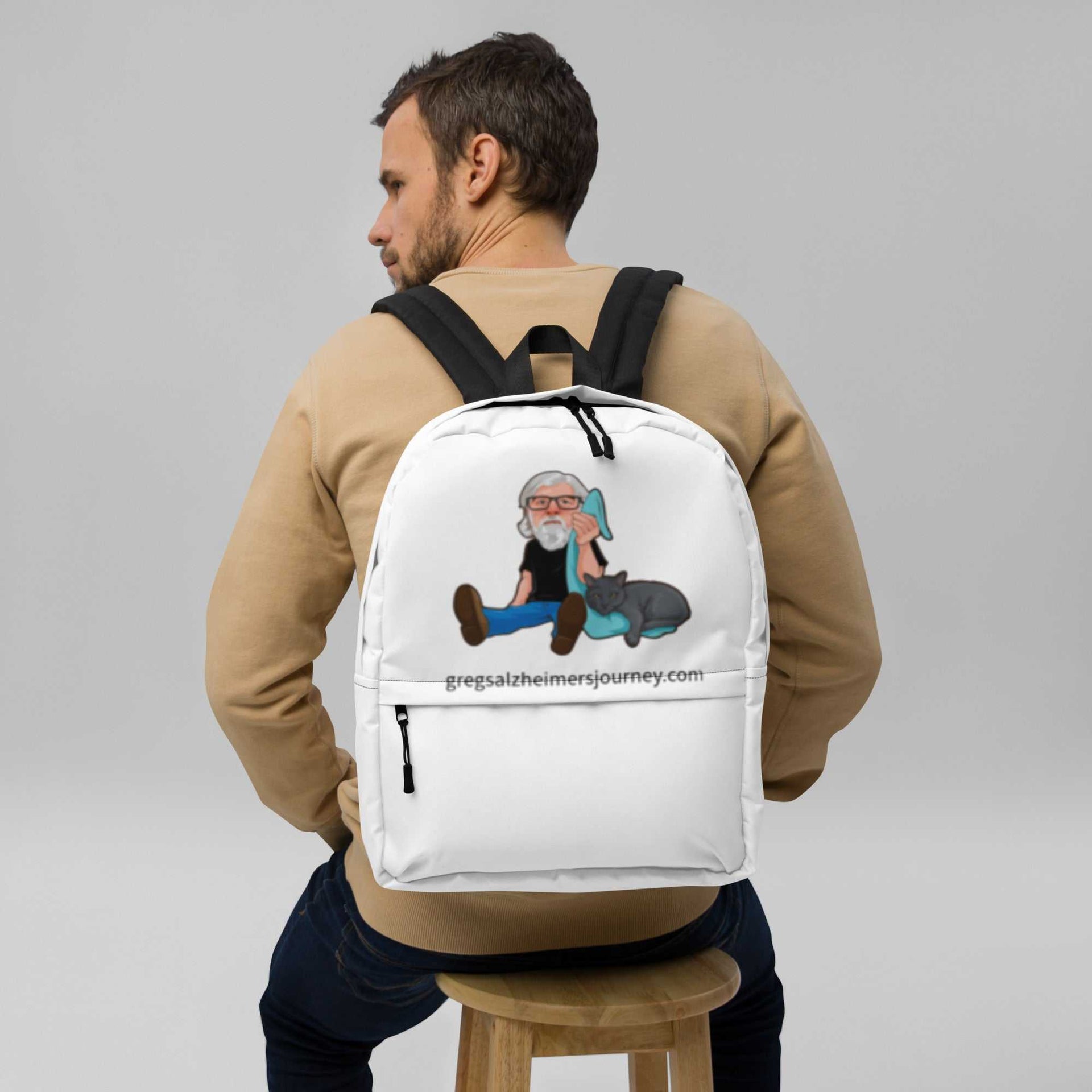 Crazy Cat Man Signature Backpack with laptop sleeve and water-resistant durable design