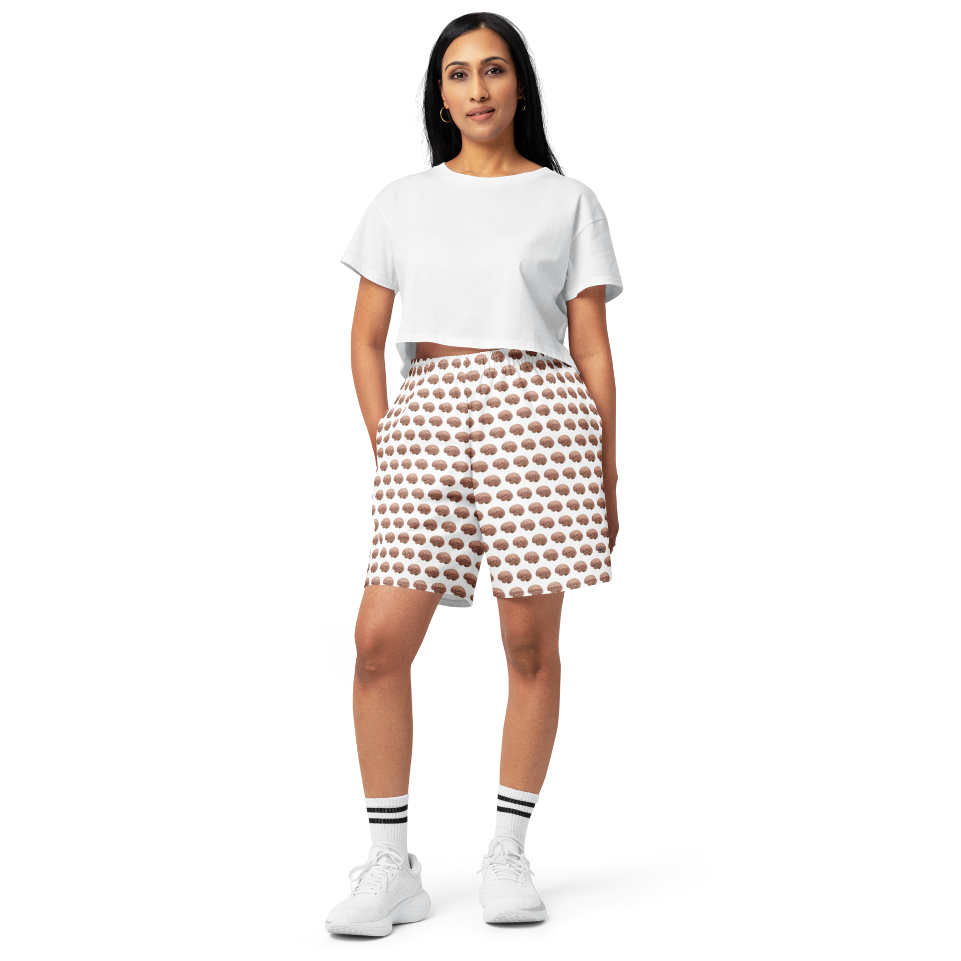 Brain Print Shorts Alzheimer's Awareness | All Over Print Unisex Cotton Long by Greg's AZ Store