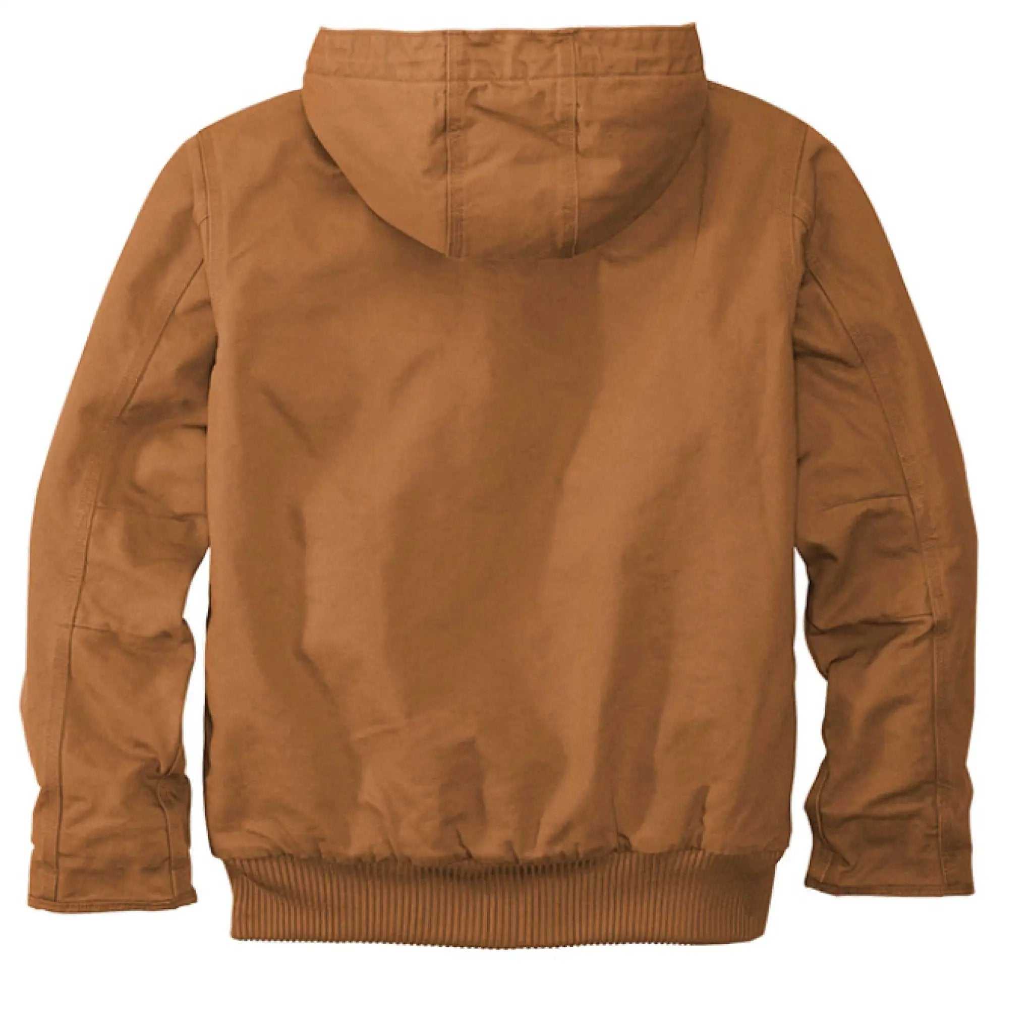 Carhartt Women's Washed Duck Active Jacket featuring a Crazy Cat Man logo and Alzheimer's Awareness badge, casual outdoor wear.