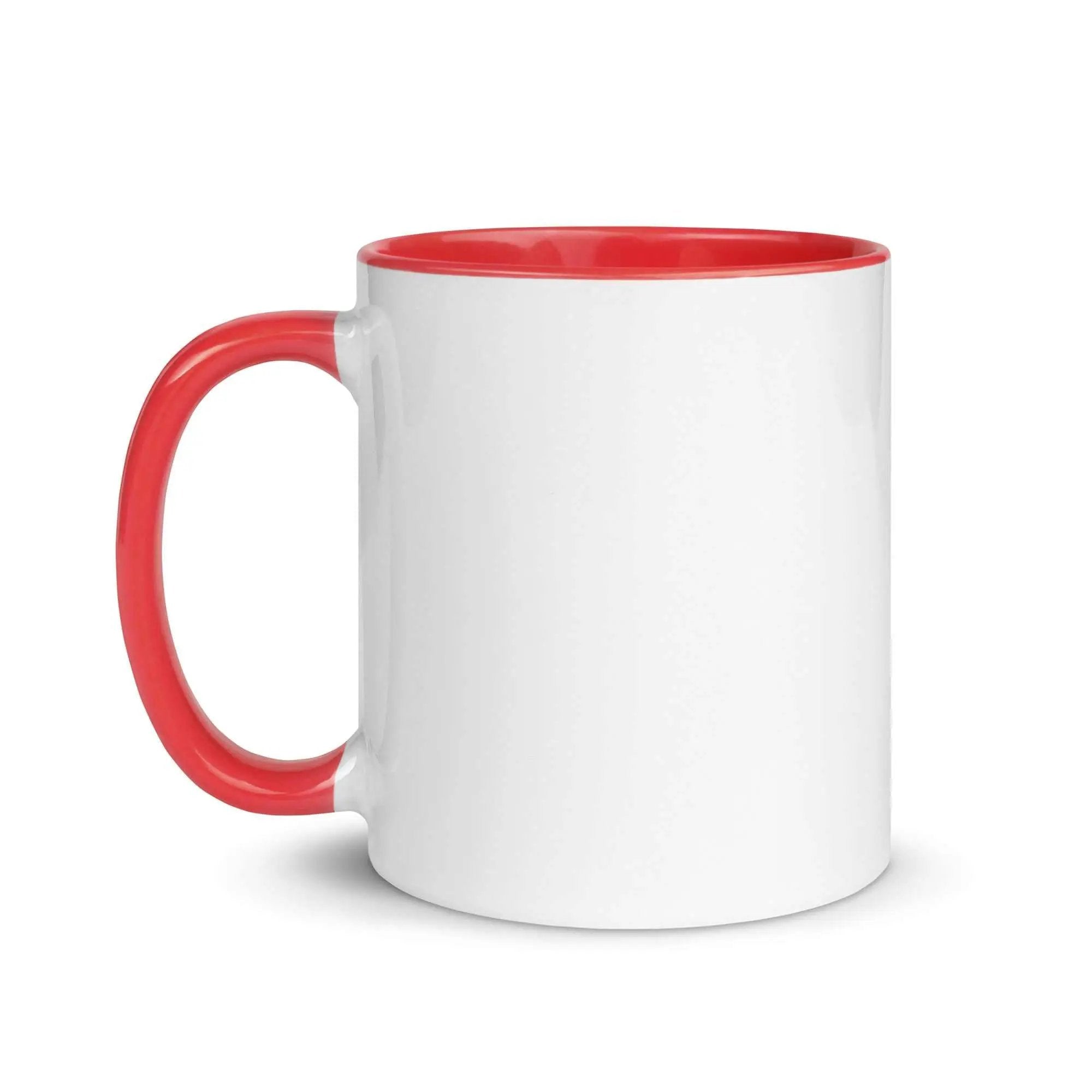Ceramic caregiver mug with colorful interior and caring for the caregiver message, perfect for healthcare professionals.