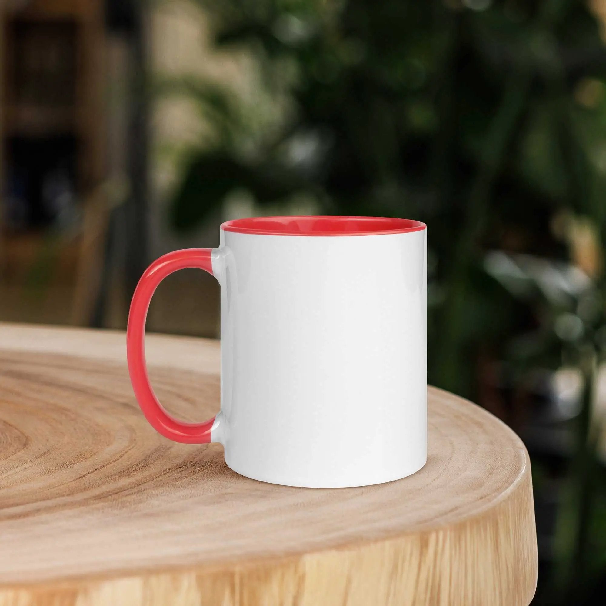 Ceramic caregiver mug with colorful interior, featuring Caring for the Caregiver design, ideal for healthcare professionals and caregivers.