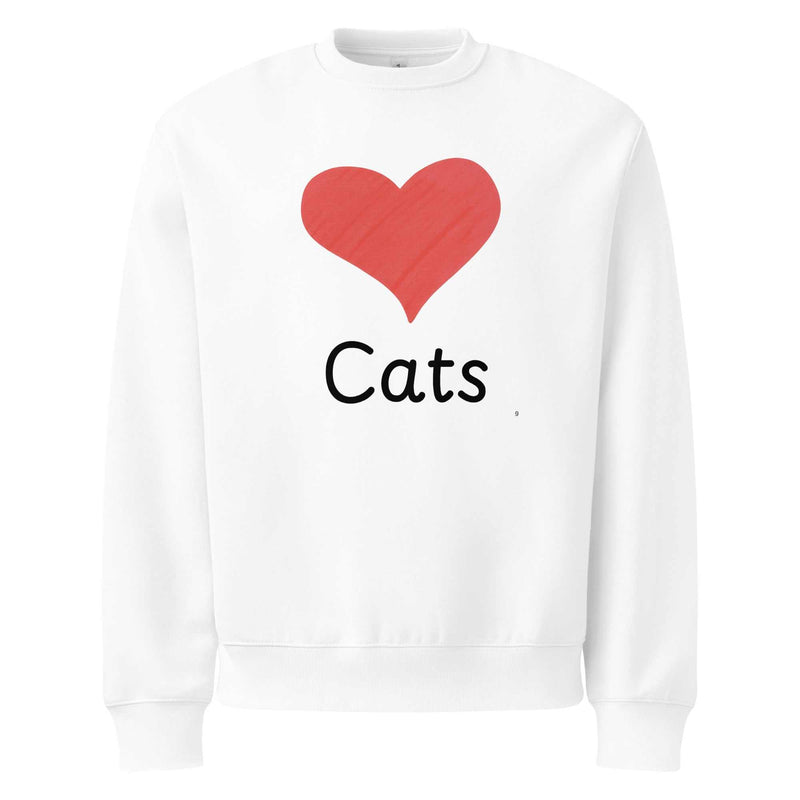 Unisex oversized heavyweight Cat Love sweatshirt with relaxed fit and soft fleece interior
