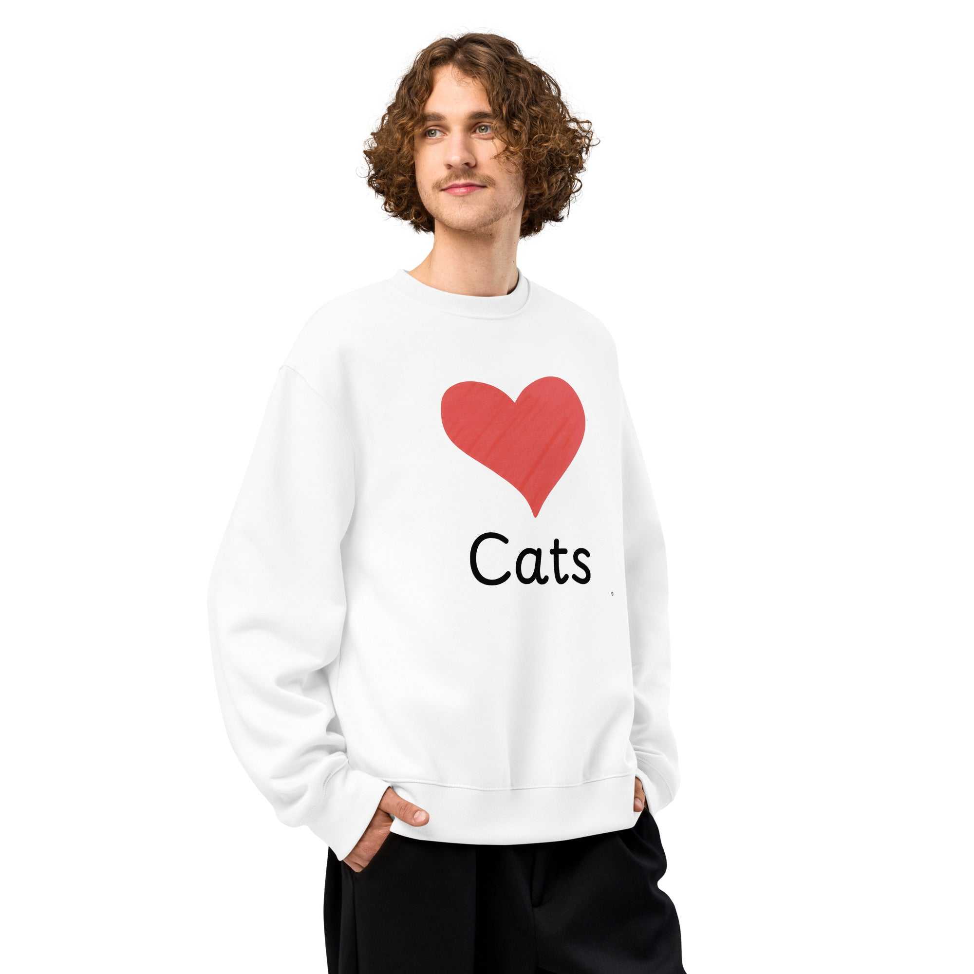 Cat Love Unisex Oversized Heavyweight Sweatshirt