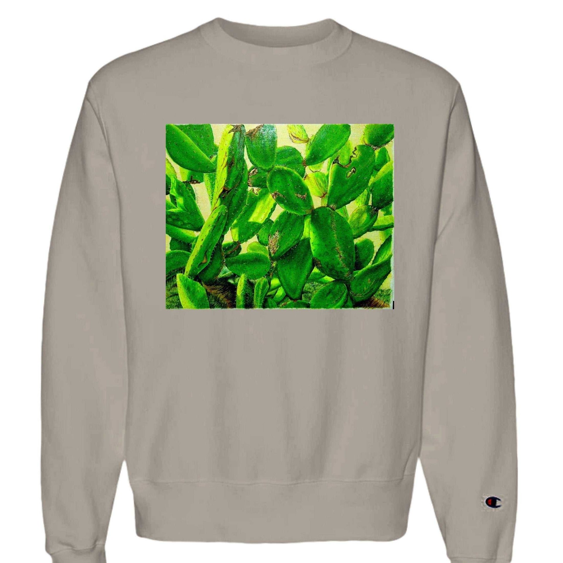 Champion Reverse Weave Original Art Sweatshirt with Cacti Print on the Back - Greg's AZ Store