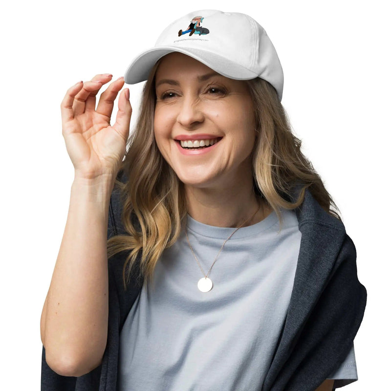 Embroidered classic ball cap featuring The Cat Man Signature logo with a playful cat design, by Greg's AZ Store.
