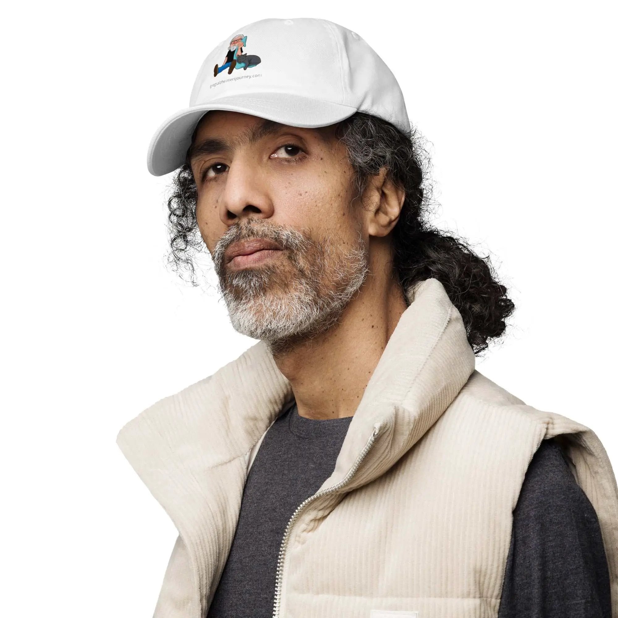 Embroidery of The Cat Man Signature Classic Ball Cap with Crazy Cat Man logo in bold on a stylish baseball cap.