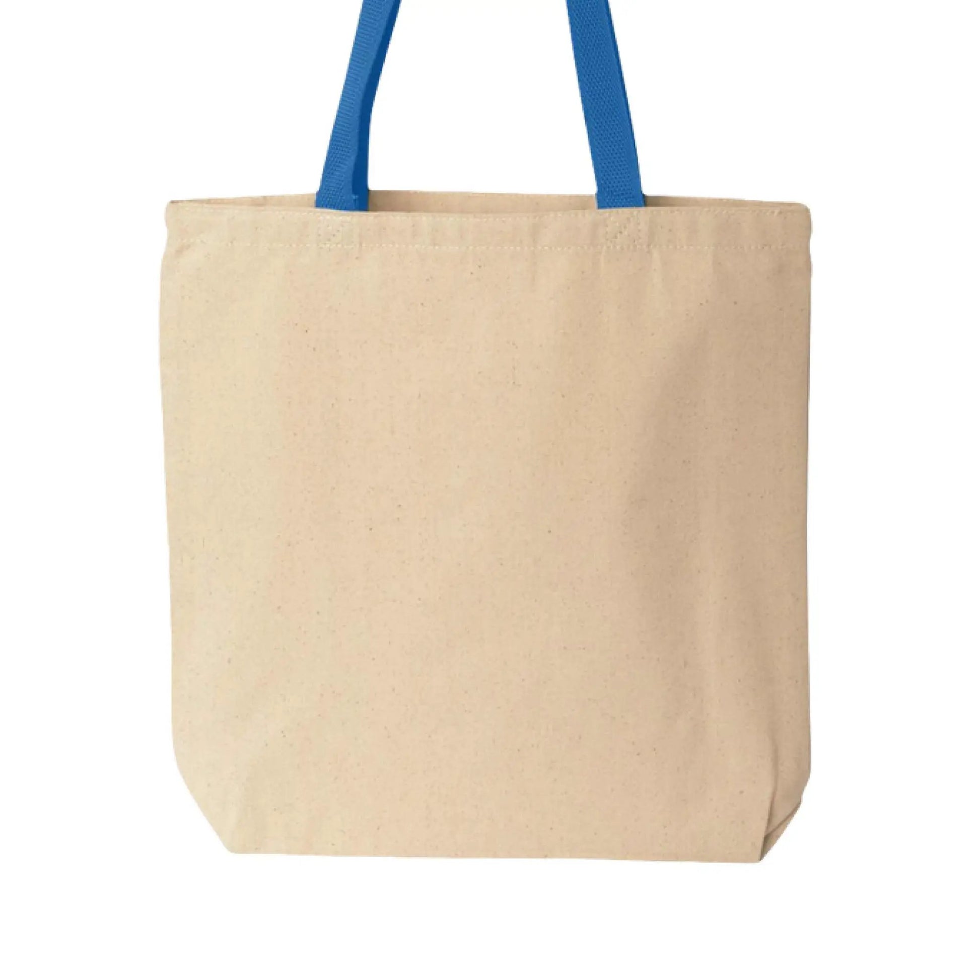 Cotton canvas tote bag with Alzheimer's Awareness design, featuring blue ribbon and supportive message, from Greg's AZ Store.