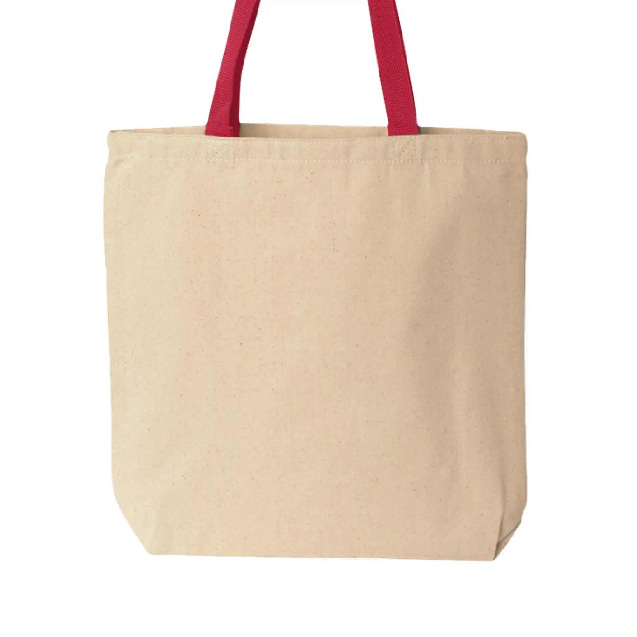 Cotton canvas tote bag for Alzheimer's awareness with red handles