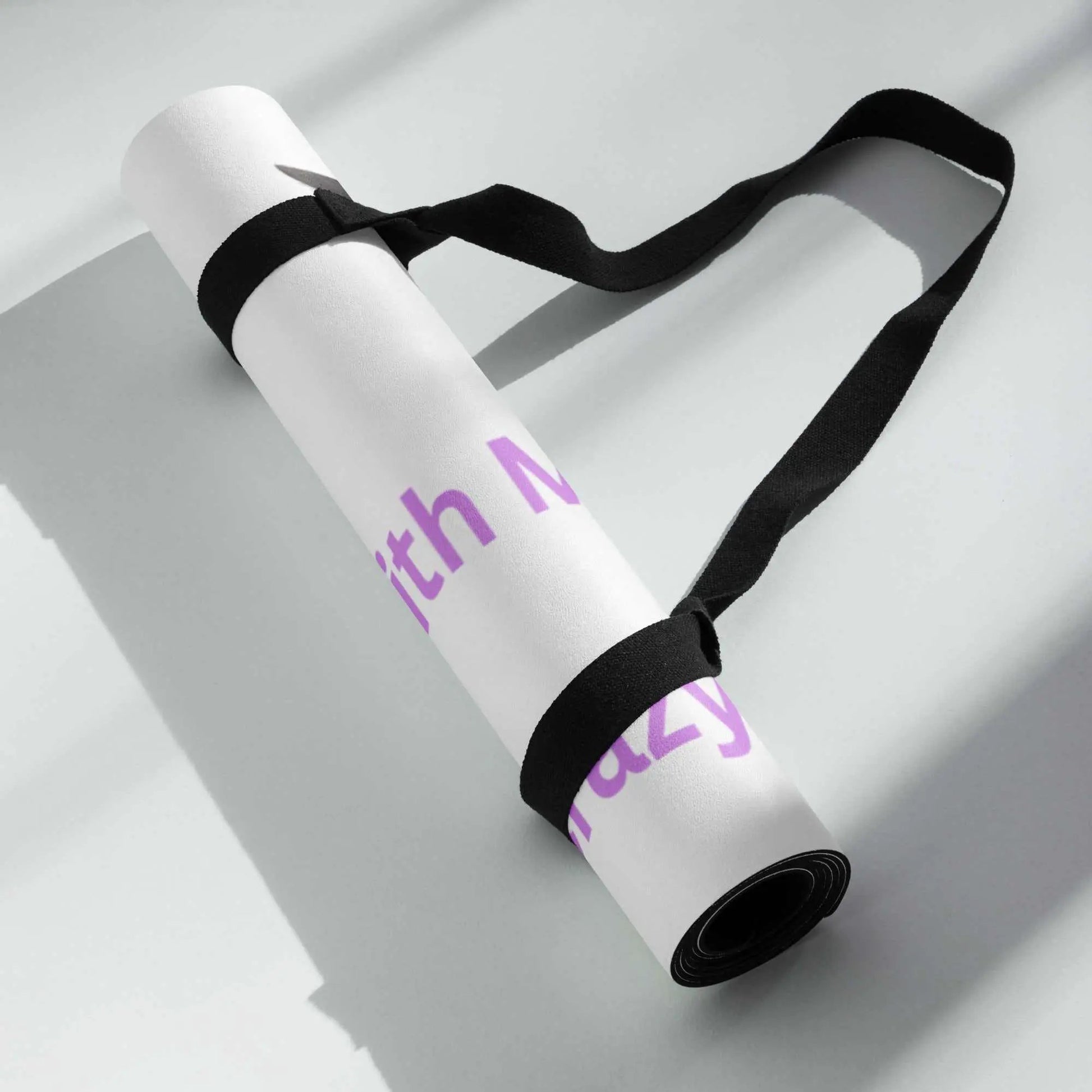 Crazy Cat Lady Yoga Mat with anti-slip microsuede surface for comfort, featuring playful cat designs, sublimation print.