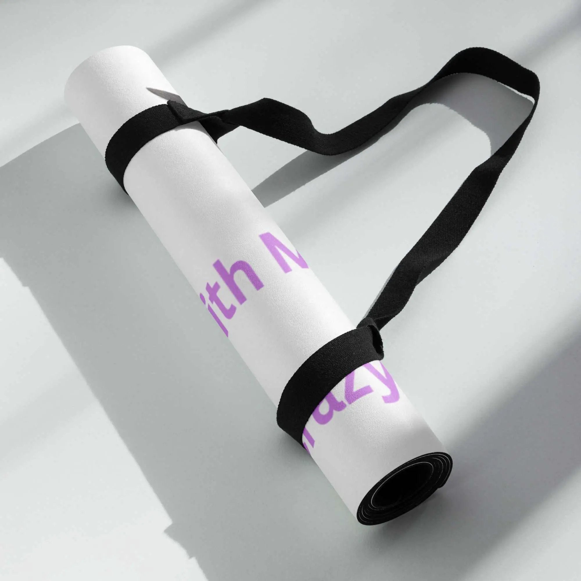 Crazy Cat Lady Yoga Mat with anti-slip microsuede surface for comfort, featuring playful cat designs, sublimation print.