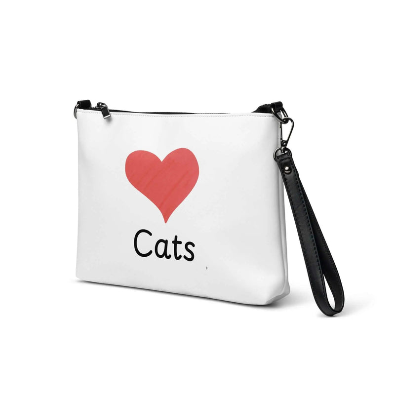 Decorative crossbody bag with a love cats theme, featuring stylish feline-inspired design from Greg's AZ Store.