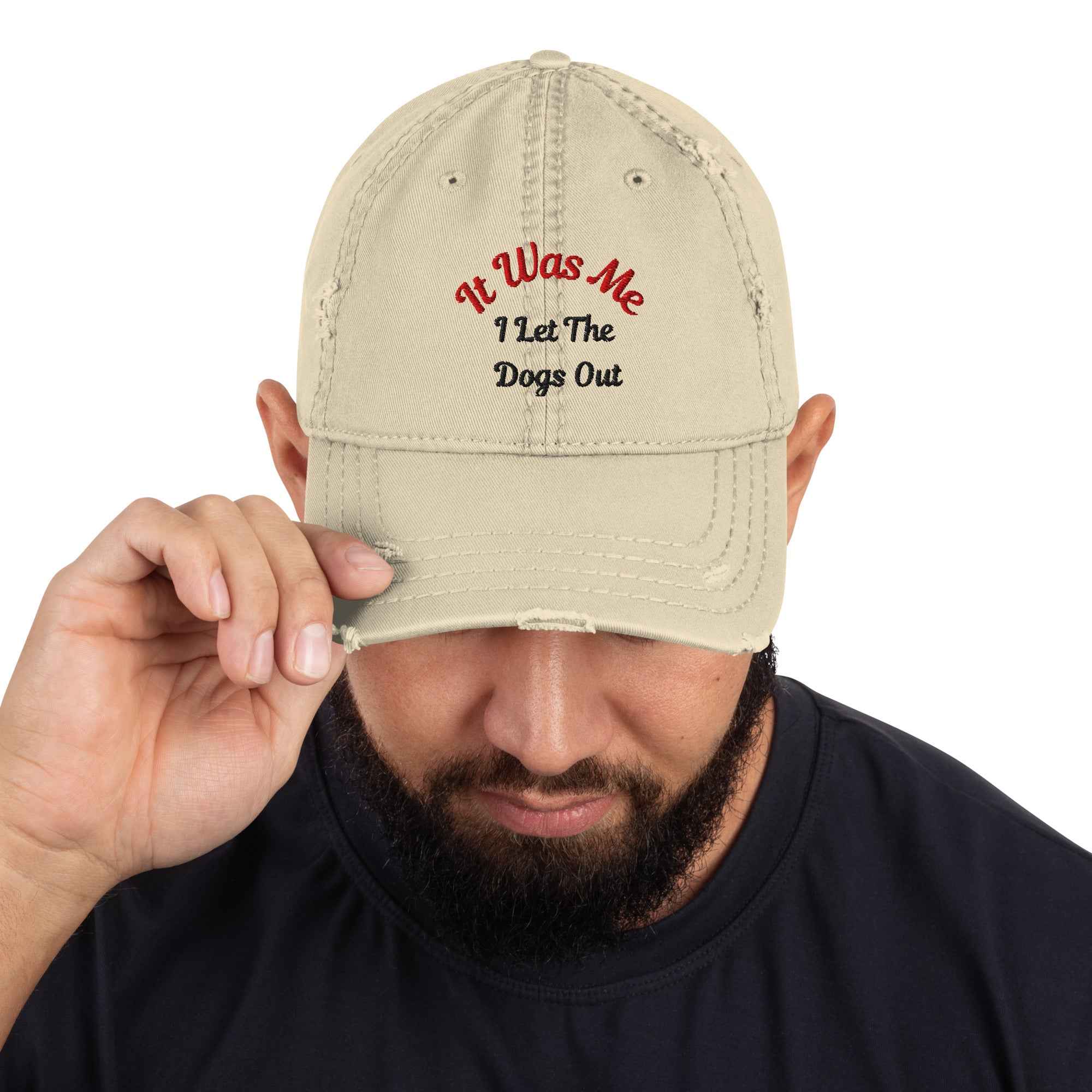 Distressed Dad Hat - It Was Me I Let The Dogs Out - Greg's AZ Store