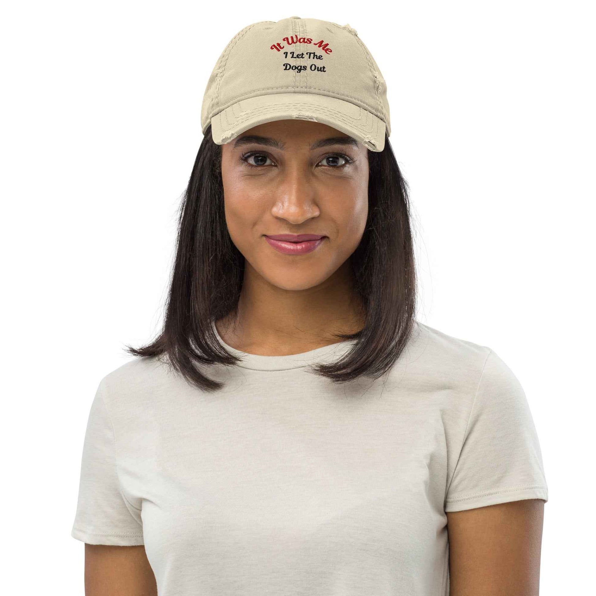 Distressed Dad Hat - It Was Me I Let The Dogs Out - Greg's AZ Store