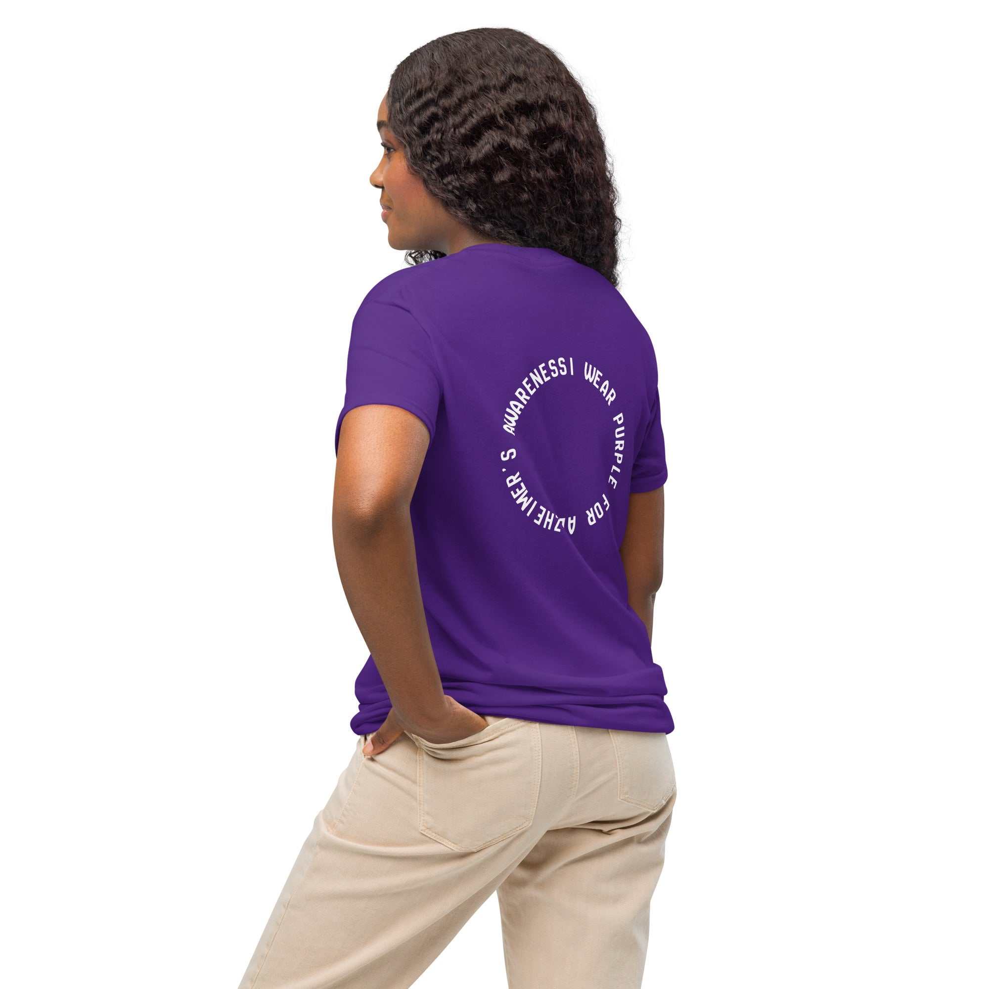 DryBlend® T-Shirt Purple "I WEAR PURPLE FOR ALZHEIMER'S AWARENESS"