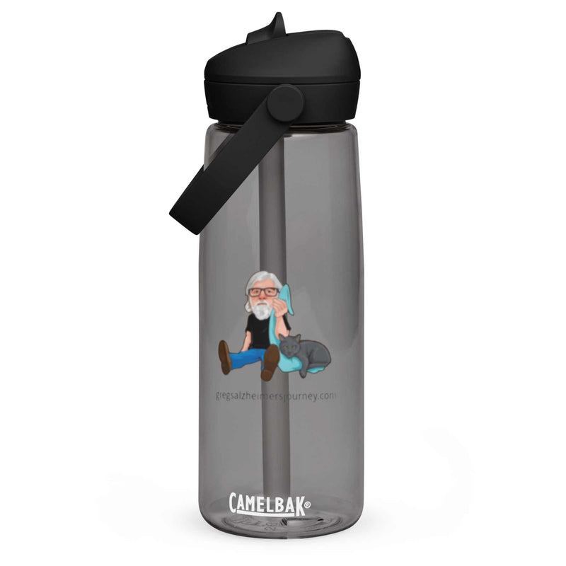 Crazy Cat Man Signature Flip Straw Water Bottle with leak-proof cover and eco-friendly design