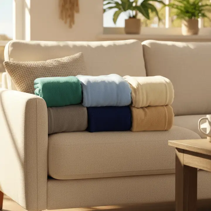 Rifr Textiles Inc GPF Collection fleece blanket for cozy warmth and comfort, shown draped on a bed with soft fabric texture.