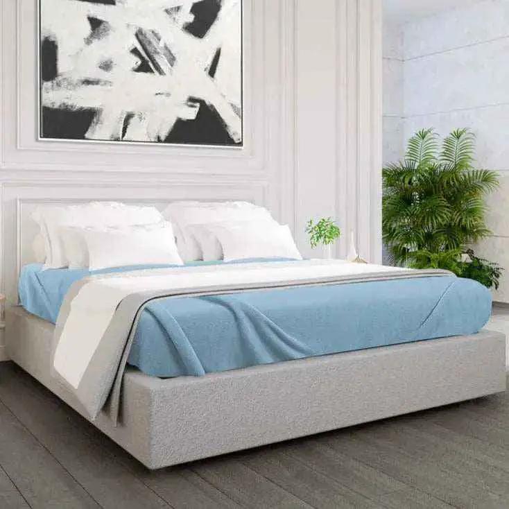 Light blue GPF Collection fleece blanket by Rifz Textiles Inc, twin size 66x90 inches, soft and cozy for ultimate warmth.