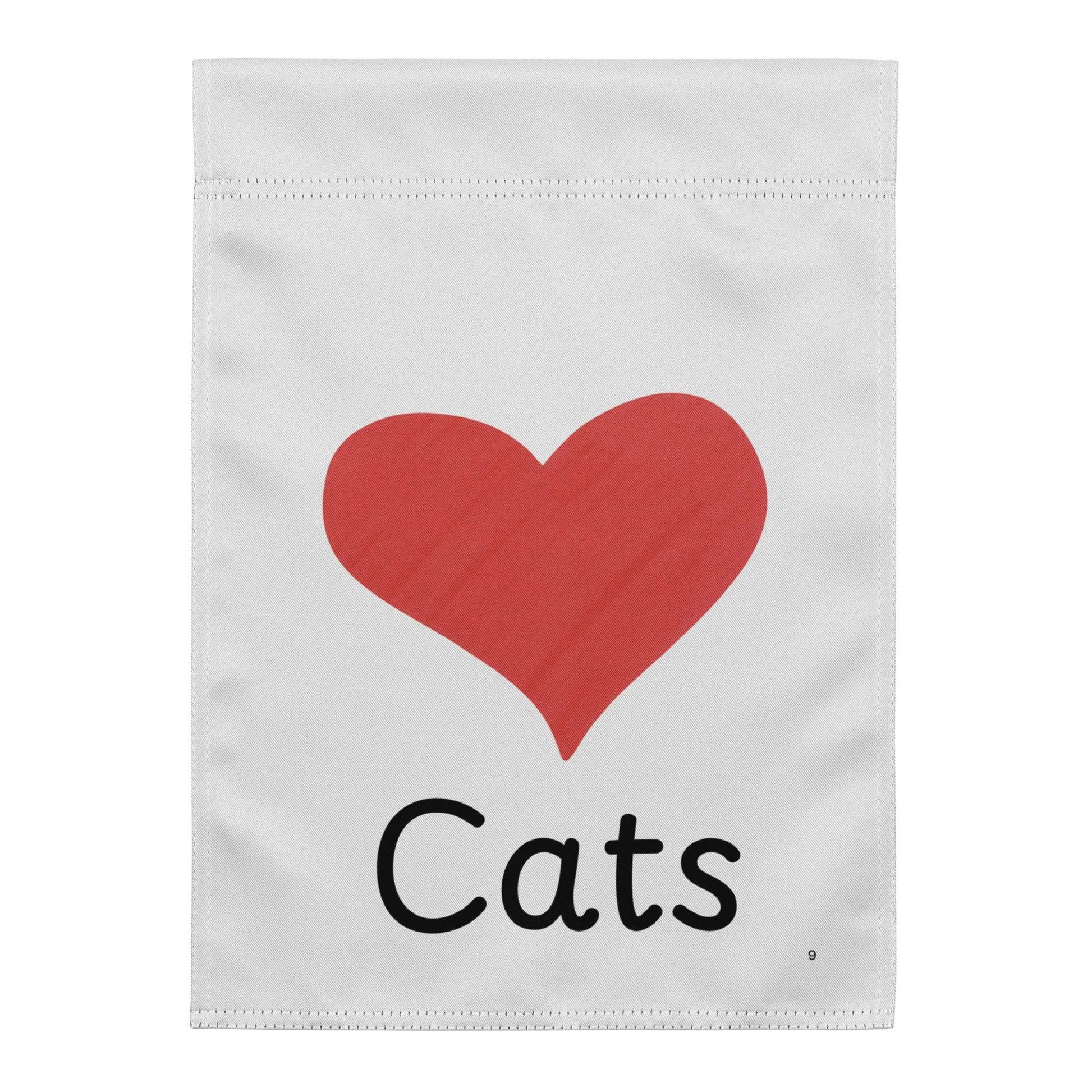 Heart Cats Garden Flag with cat heart design for outdoor decor