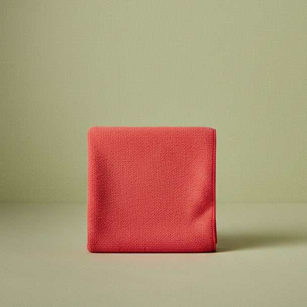 Red microfiber cleaning cloths for caregivers, 12x12 inches, ideal for kitchen cleaning, by Rifz Textiles Inc.