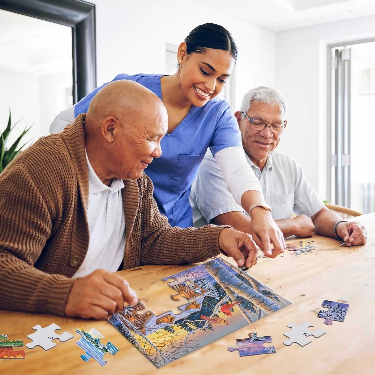 Large 16-piece puzzle from Greg's AZ Store, 10" x 13", featuring colorful themes ideal for Alzheimer's patients.