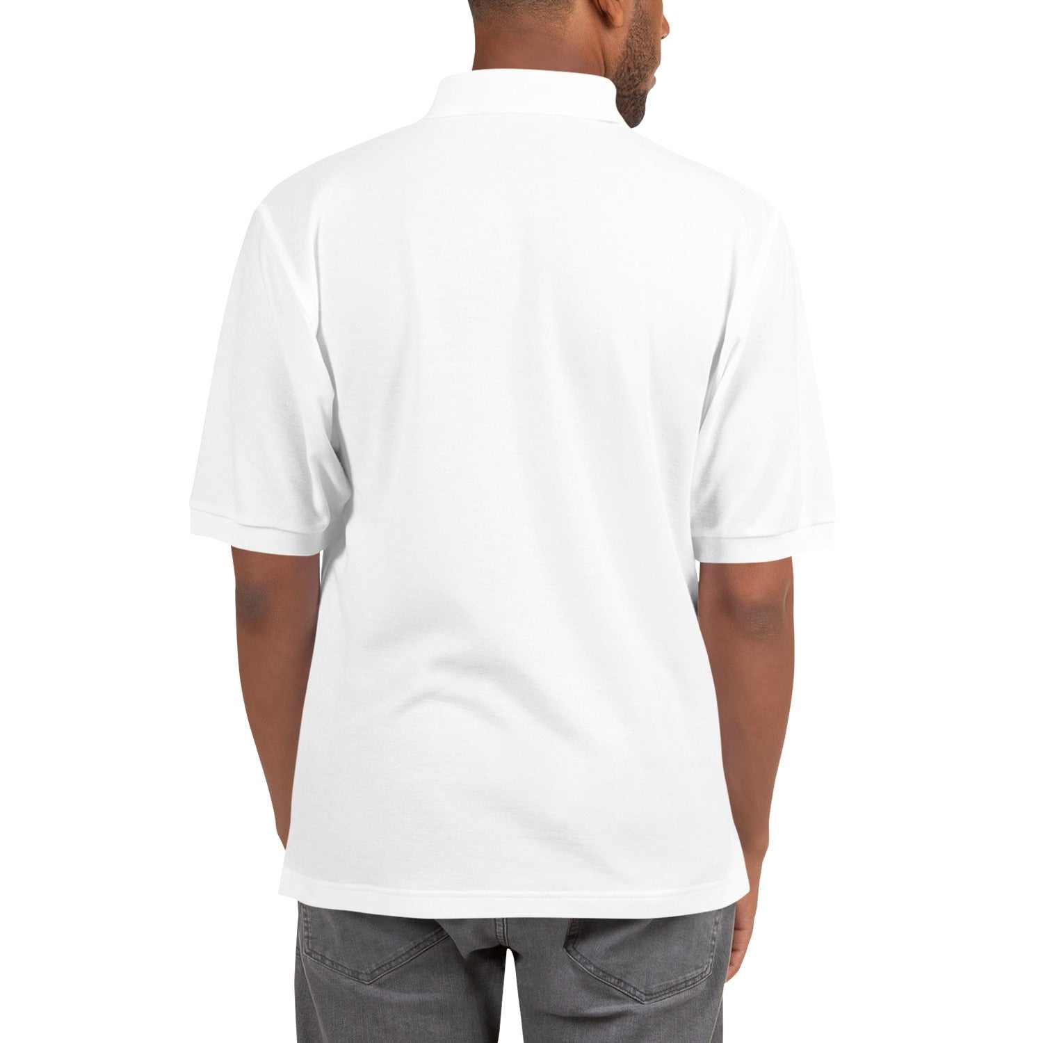 Men's Premium Polo Shirt with Greg's Alzheimer's Research Report logo embroidered on left chest