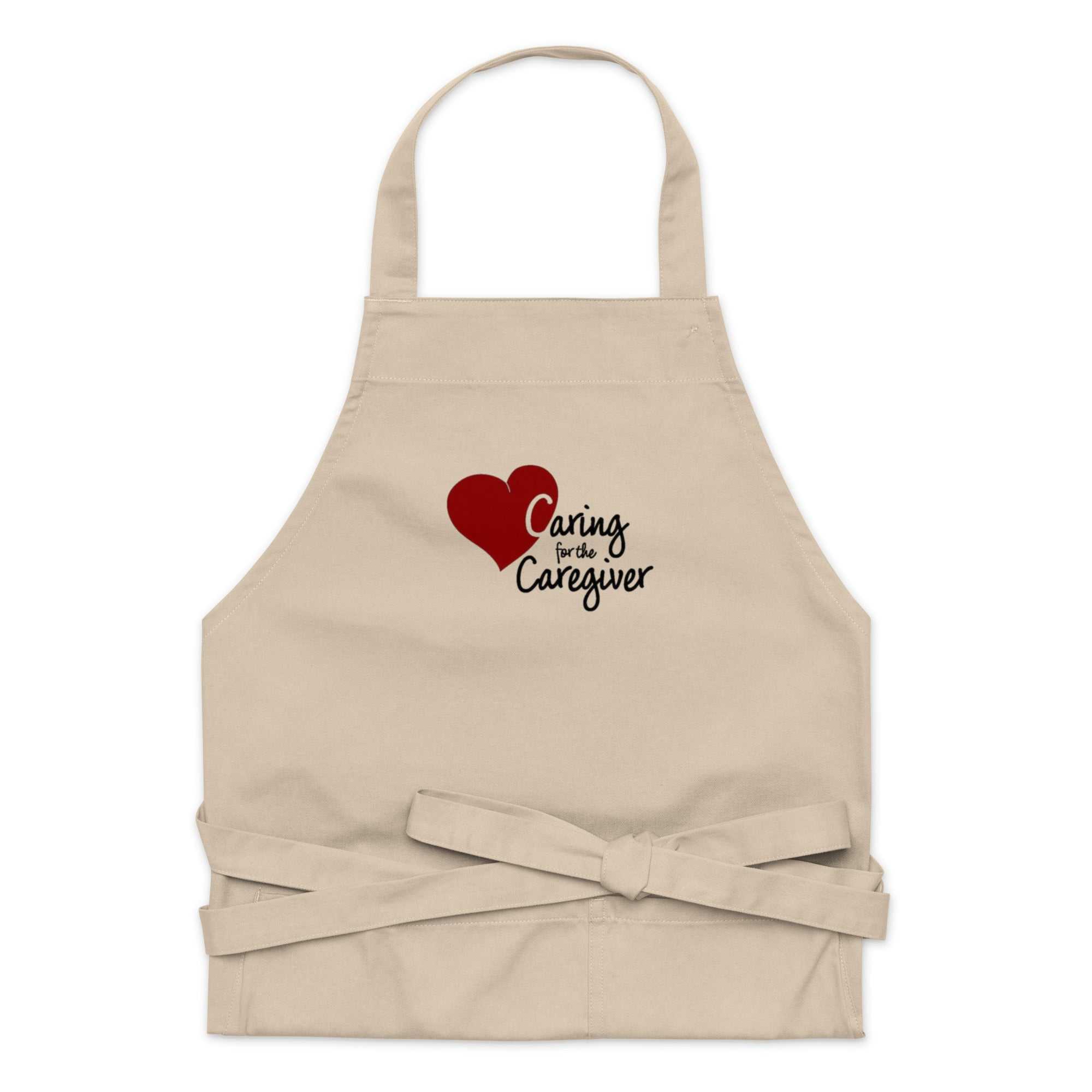 Organic cotton T-shirt titled "Caring For The Caregiver" by Greg's AZ Store, featuring a caregiver apron design on a comfortable shirt.