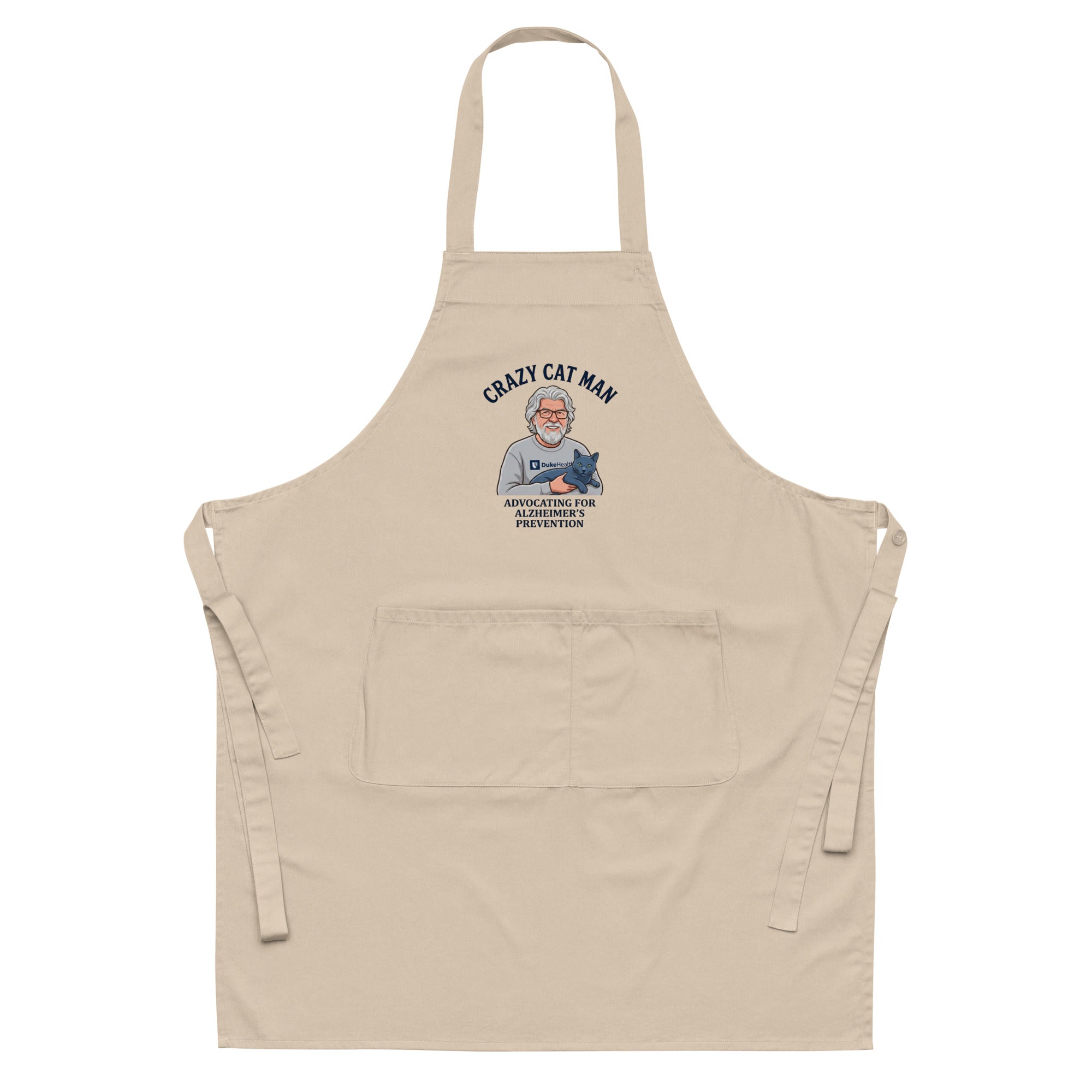 The Cat Man Signature Organic Cotton Apron for Alzheimer's Prevention and Caregiving