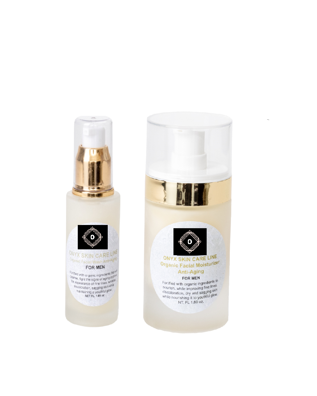 Organic Two-Step Anti-Aging System Facial Wash and Moisturizer - For Men