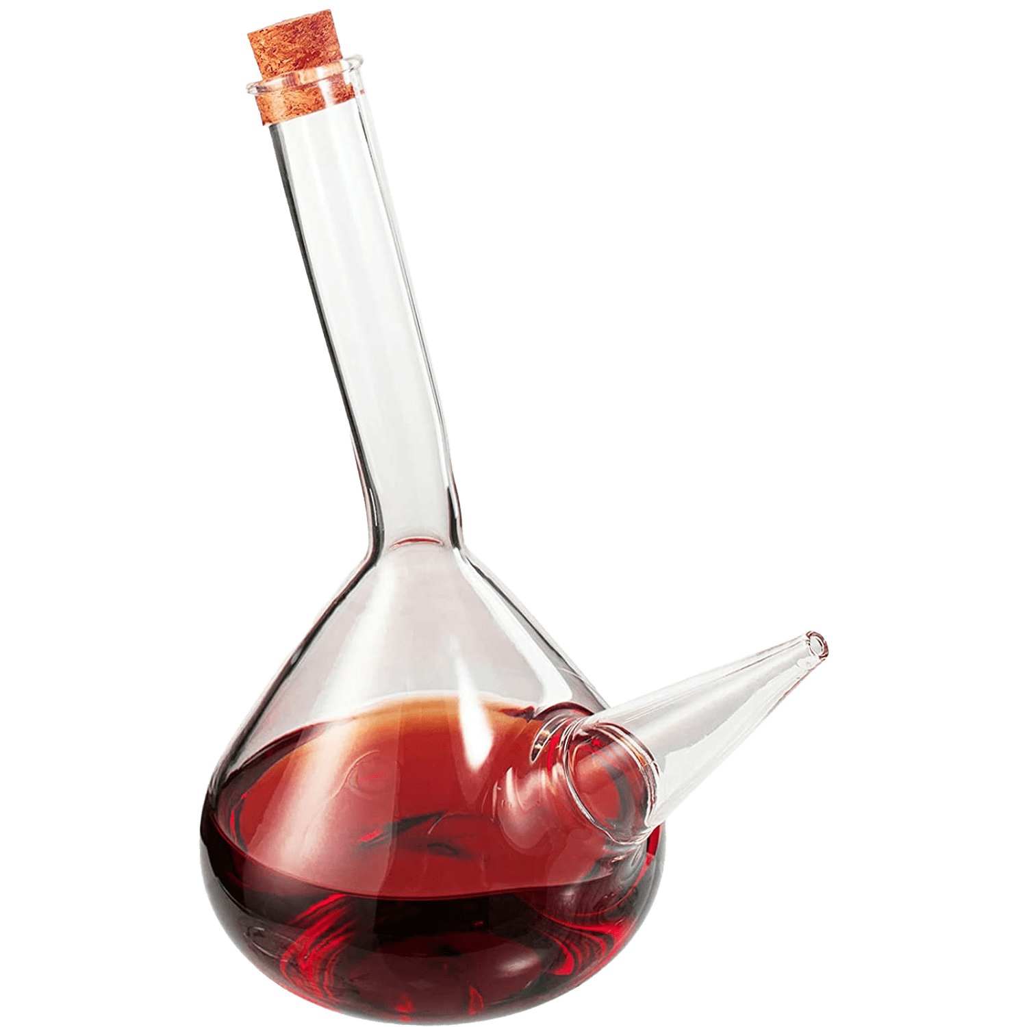 Porron Glass Decanter 34 oz Wine Pitcher 100% Lead-free Glass Decanter for Red Wine, Hand Blown Wine Decanter, Wine Carafe - Wine Gift, Wine Accessories (1000mL)