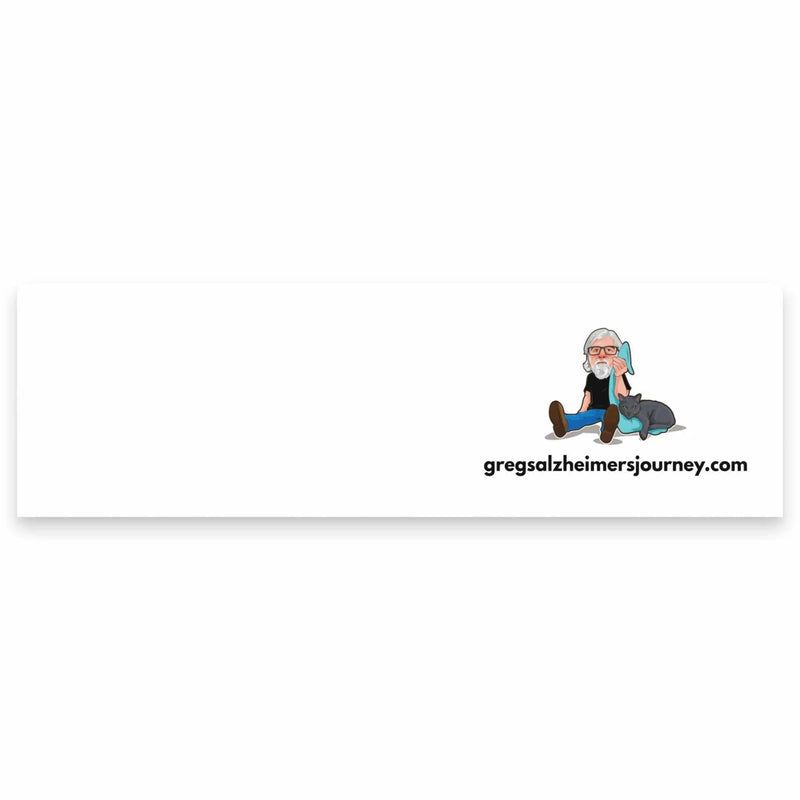 White Cat Man Alzheimer's themed note pads in postcard size, featuring playful designs, perfect for writing notes or reminders.