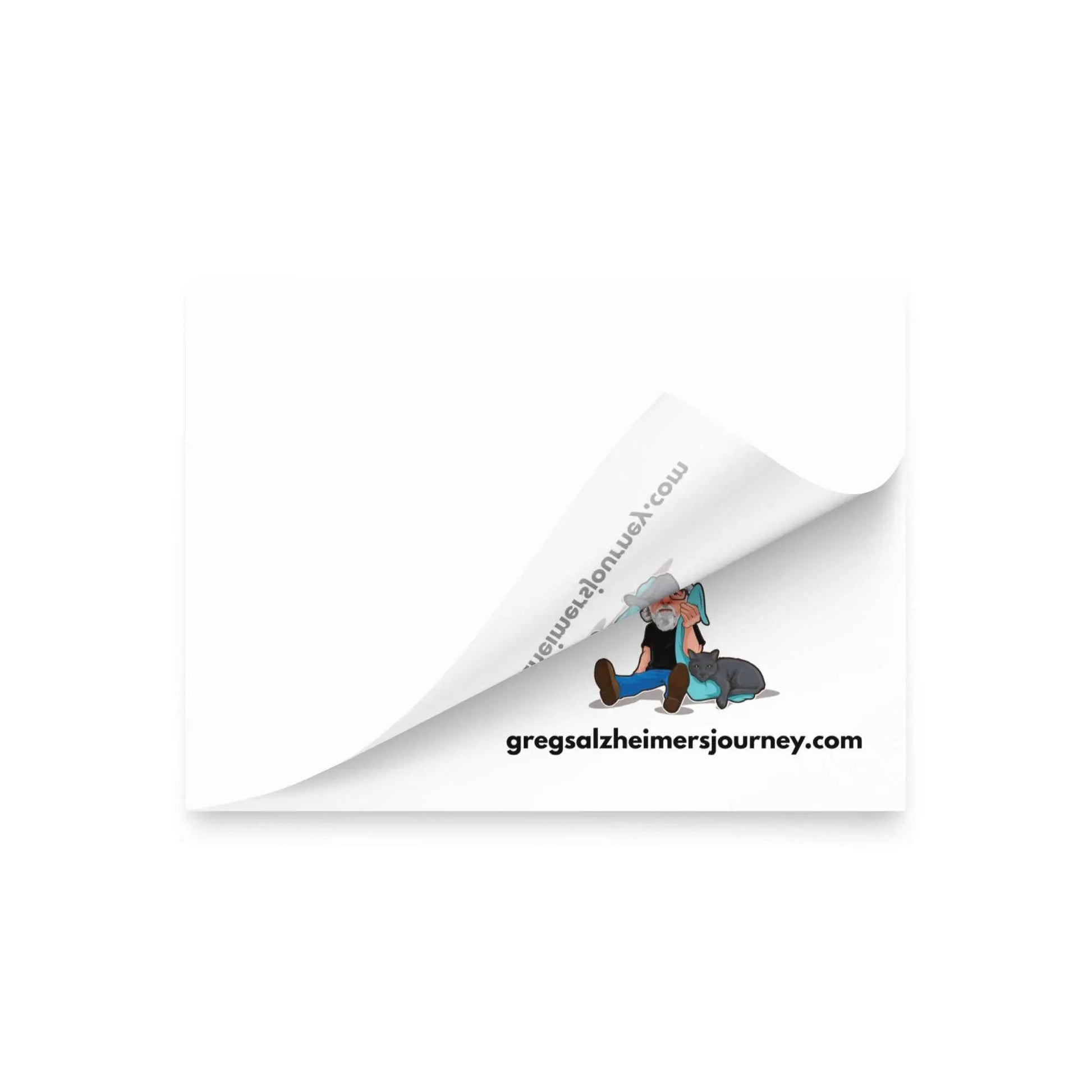 White Cat Man Alzheimer's note pads postcard featuring a playful cat design, ideal for jotting quick notes or reminders.