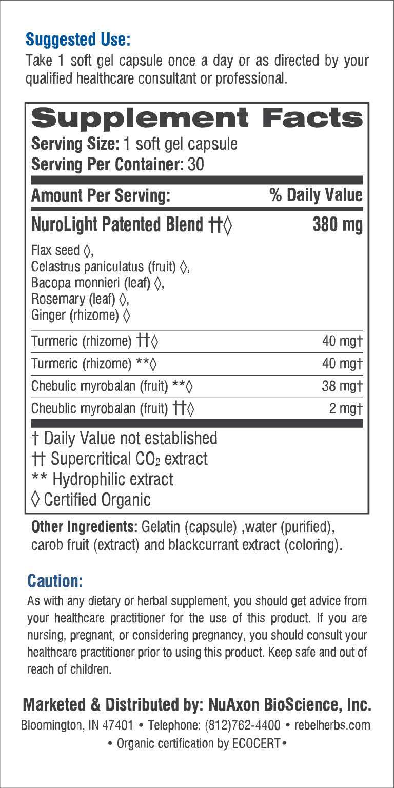 Rebel Herbs Memory Capsules - Organic Nuroade for Healthy Memory, 30 Count - Greg's AZ Store