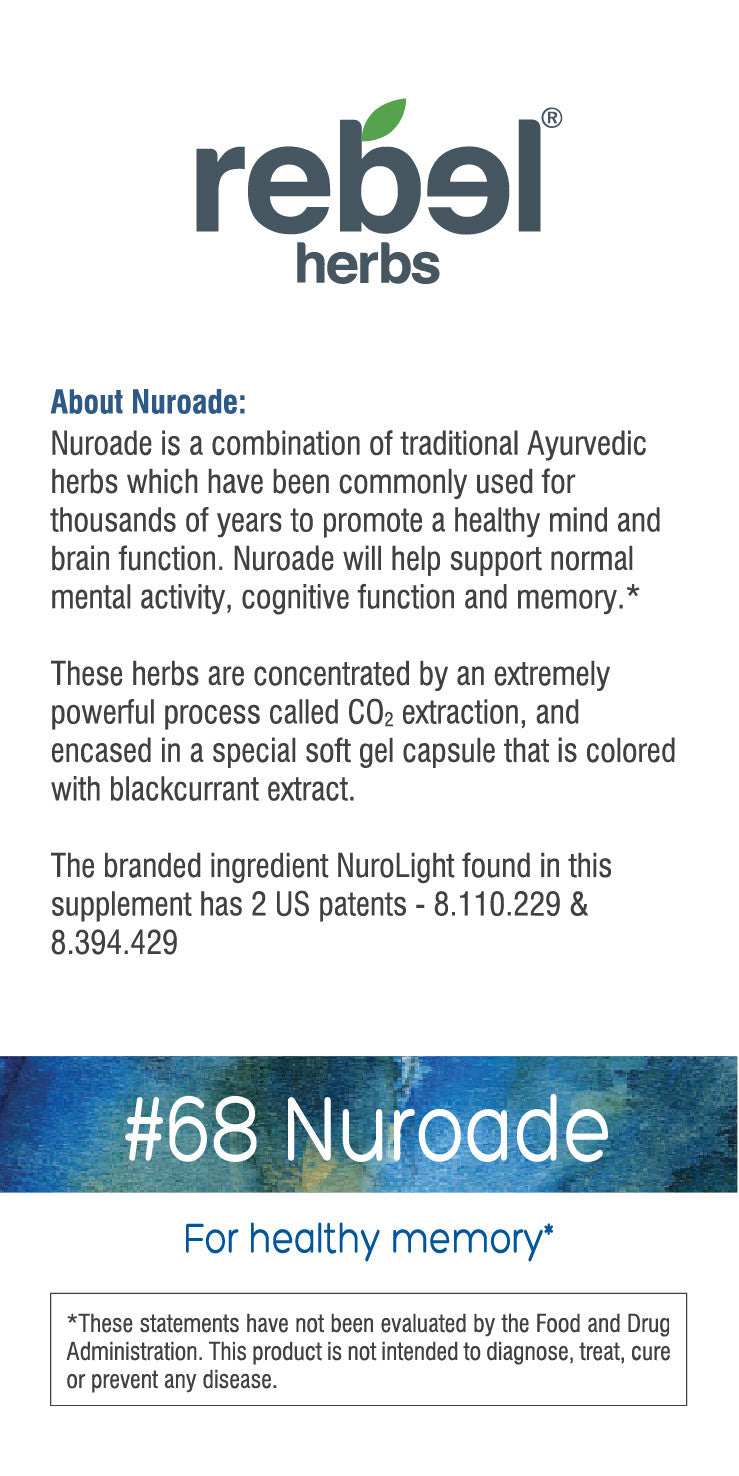 Rebel Herbs Memory Capsules - Organic Nuroade for Healthy Memory, 30 Count - Greg's AZ Store