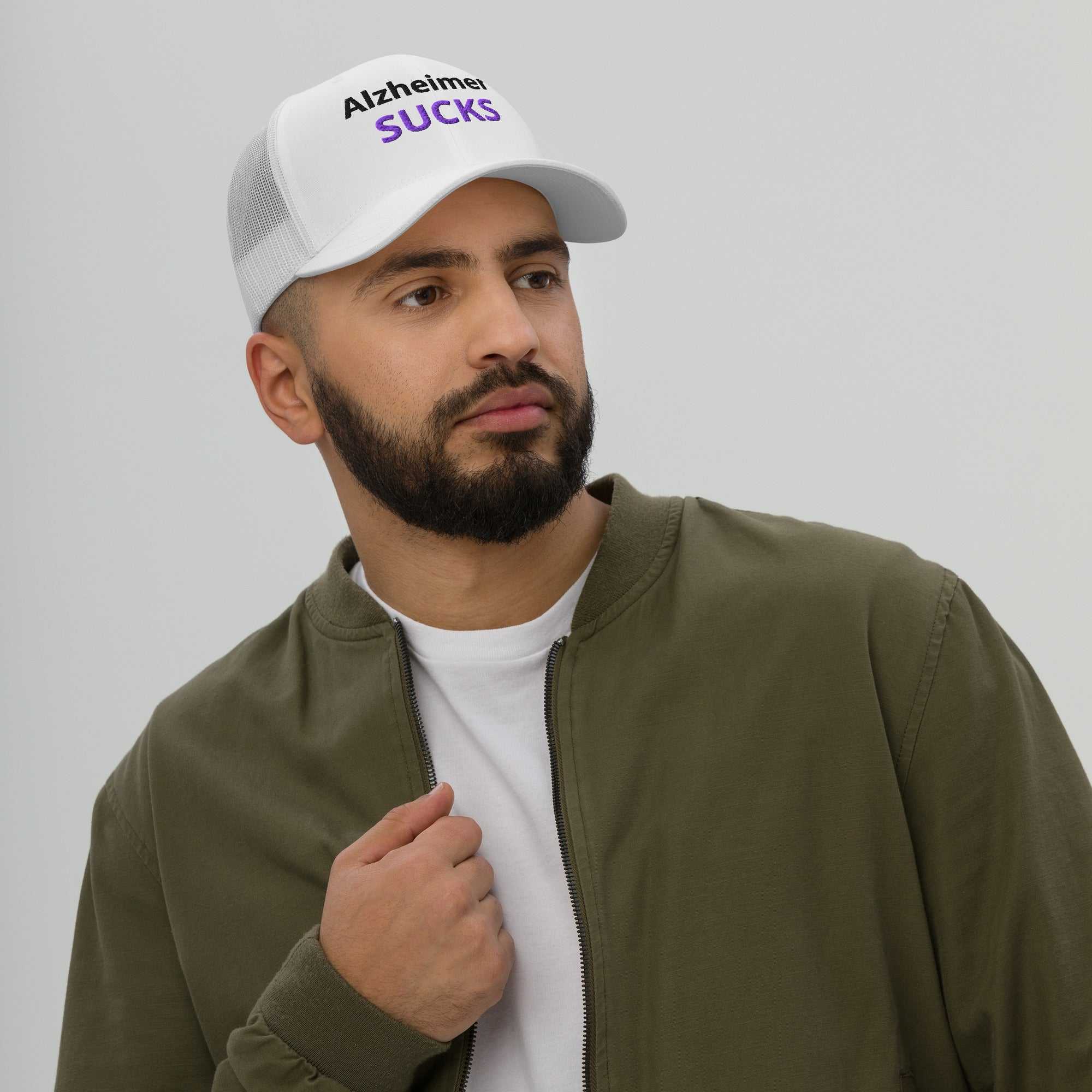Alzheimer's Embroidered Trucker Cap - Show Your Support - Greg's AZ Store